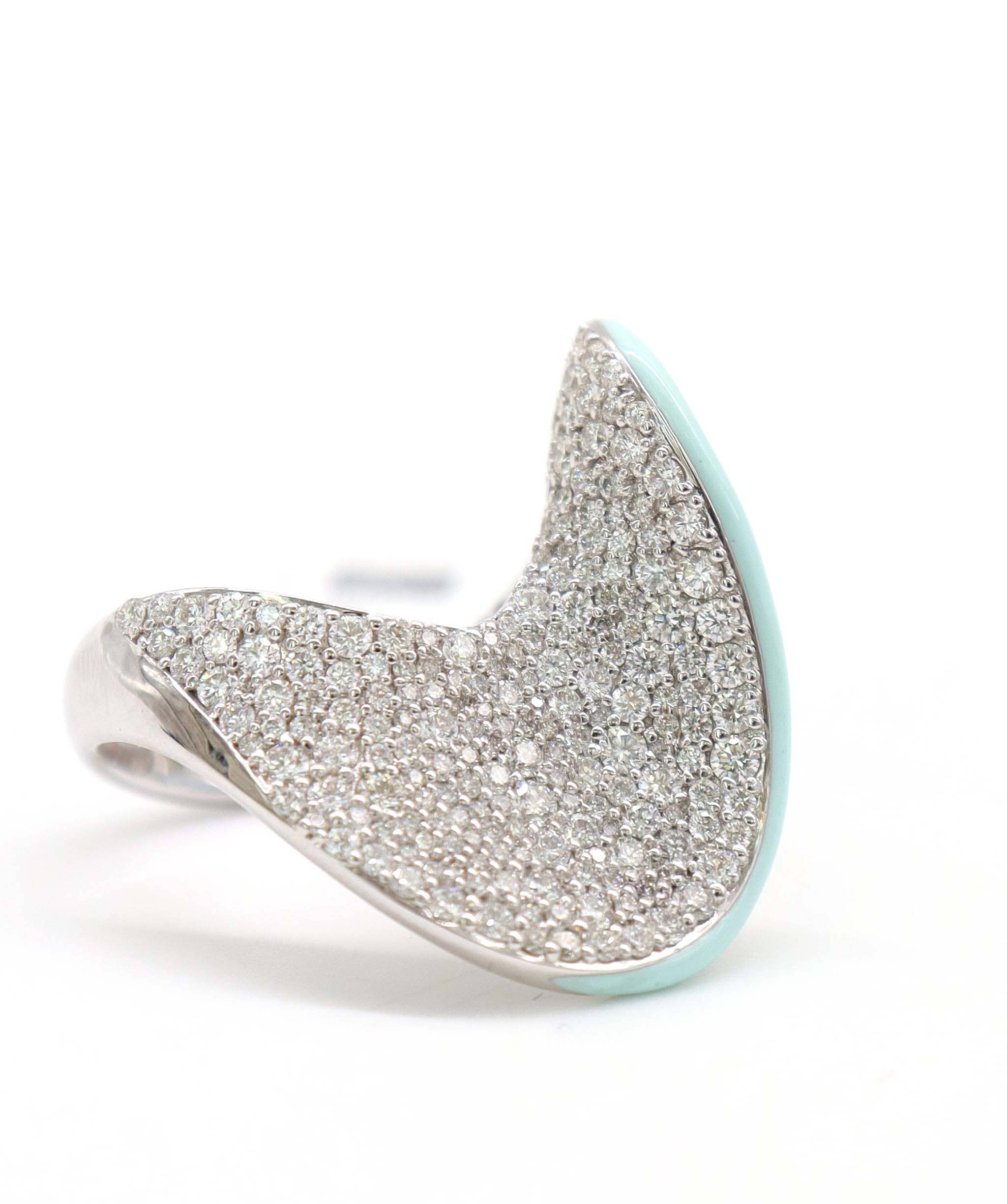 Luxury Promise KAMYEN 2.27CT DIAMOND ENAMEL WAVE RING Ring R-AC77G