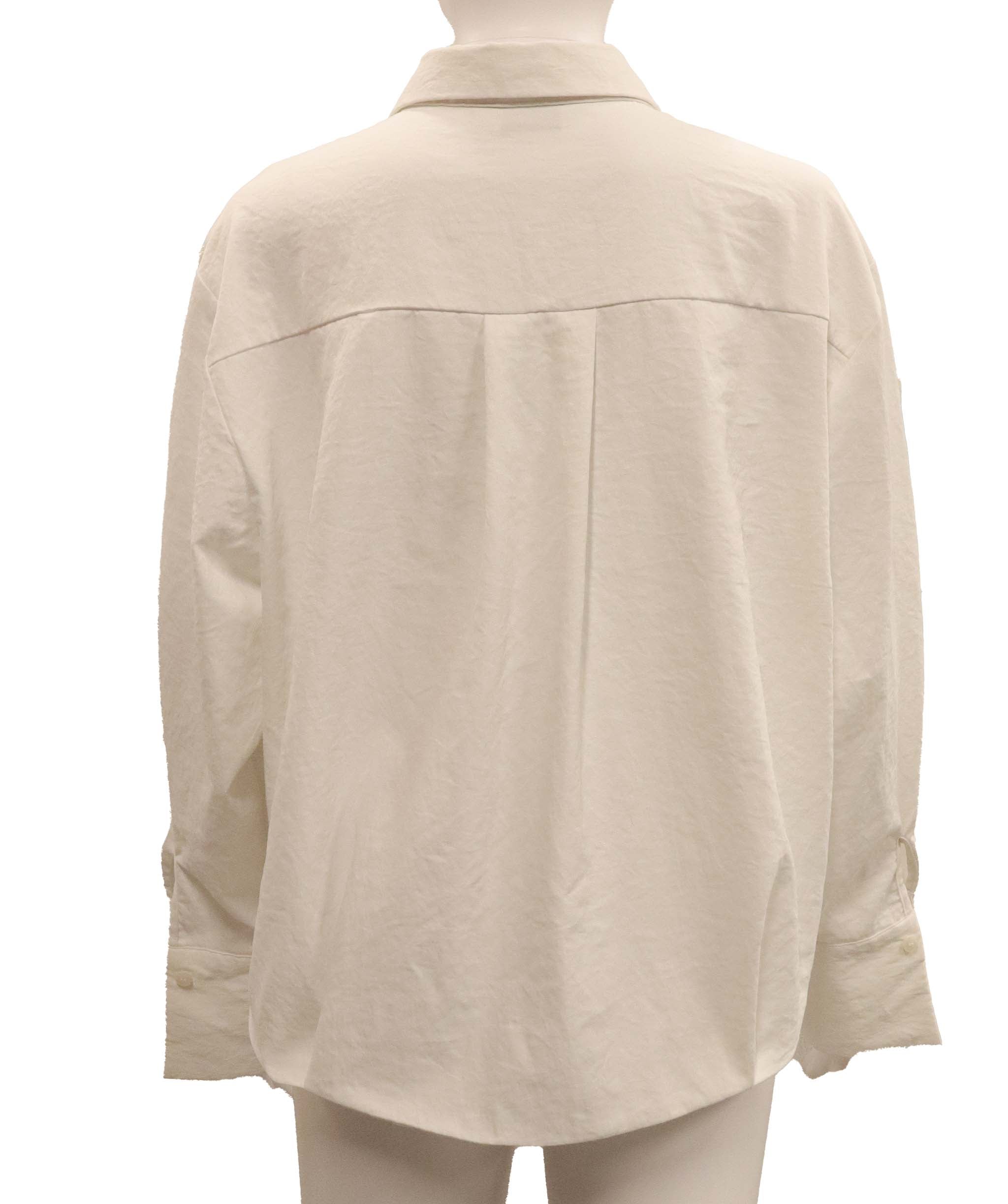 Luxury Promise LA MINE DOR Viscose White long-sleeve  shirt in Medium size  DXBCS0749