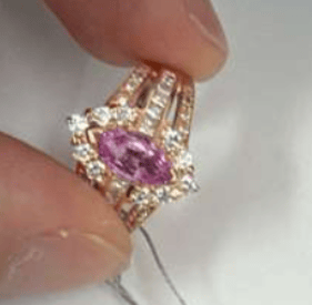 Luxury Promise Marquise Pink Sapphire Ring with Diamond Accents in 18K / 7.7g, PS0.893ct, D0.77ct 050900 JJC0248