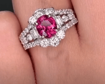 Luxury Promise Mozambique Vivid Pigeon Blood Ruby Ring / R1.15ct, D0.95ct JM2607 JJC0328