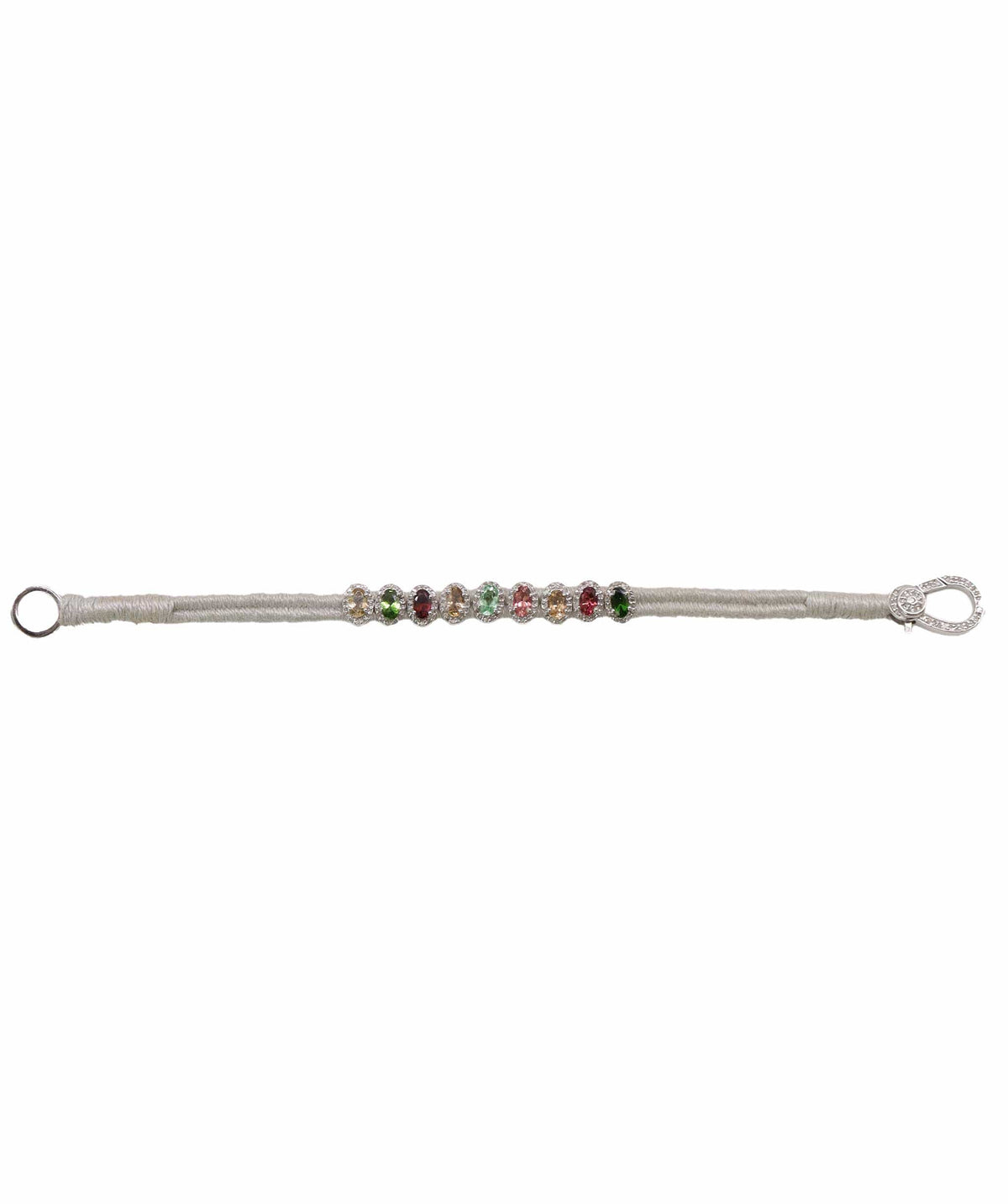 Luxury Promise Multi-colour Tourmaline & Diamond Silver Thread Friendship Bracelet DXBCD2255