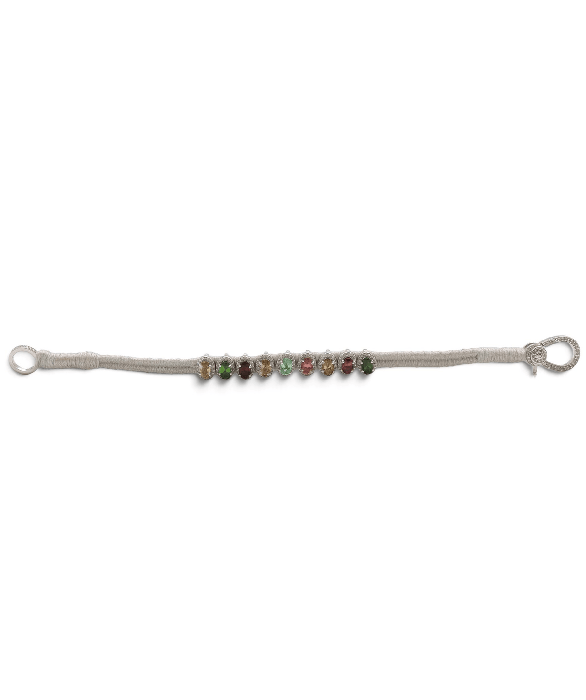 Luxury Promise Multi-colour Tourmaline & Diamond Silver Thread Friendship Bracelet DXBCD2255