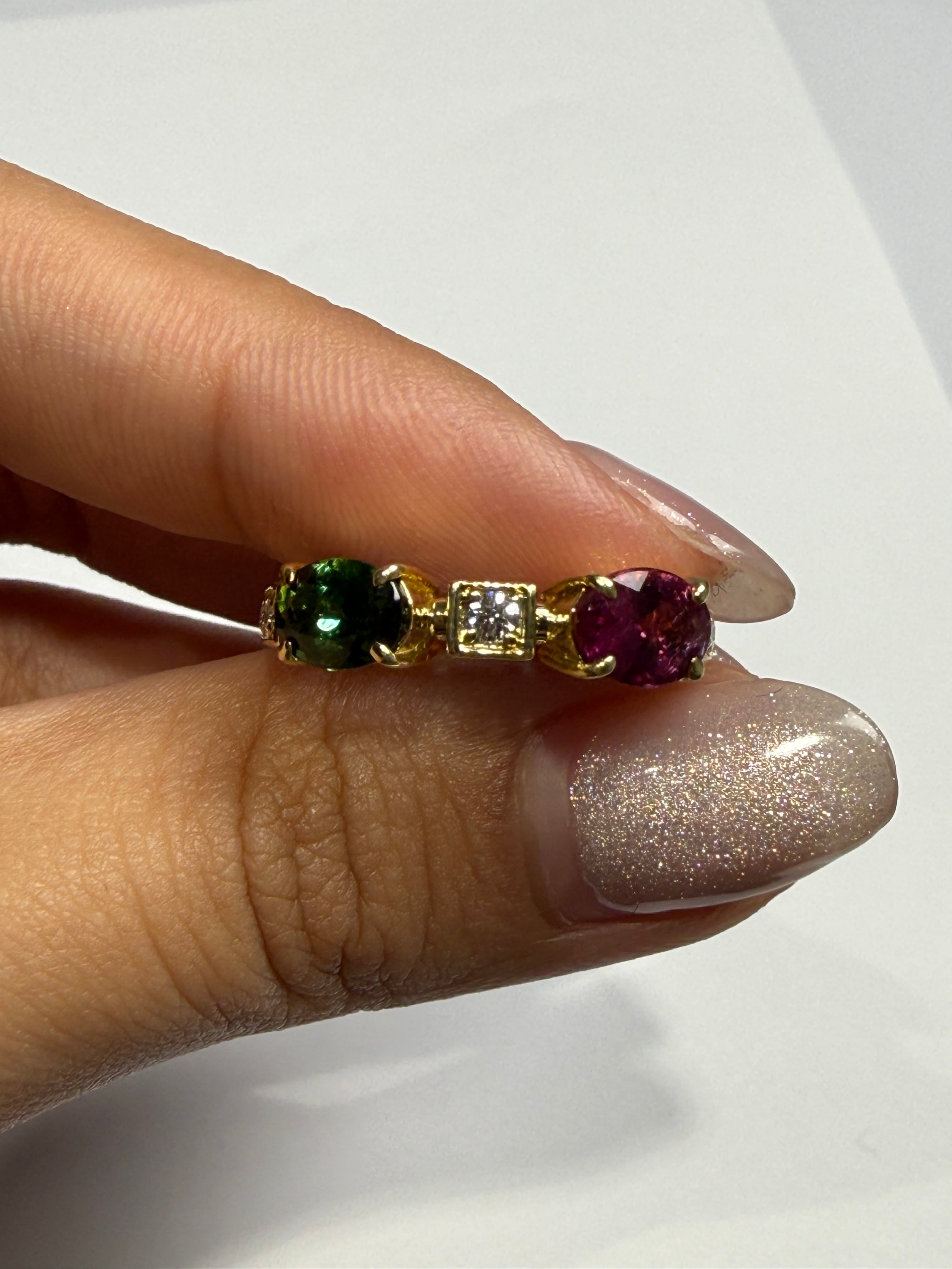 Luxury Promise Multi Tourmaline Band in 18K US 6.5 1408 JJC9027
