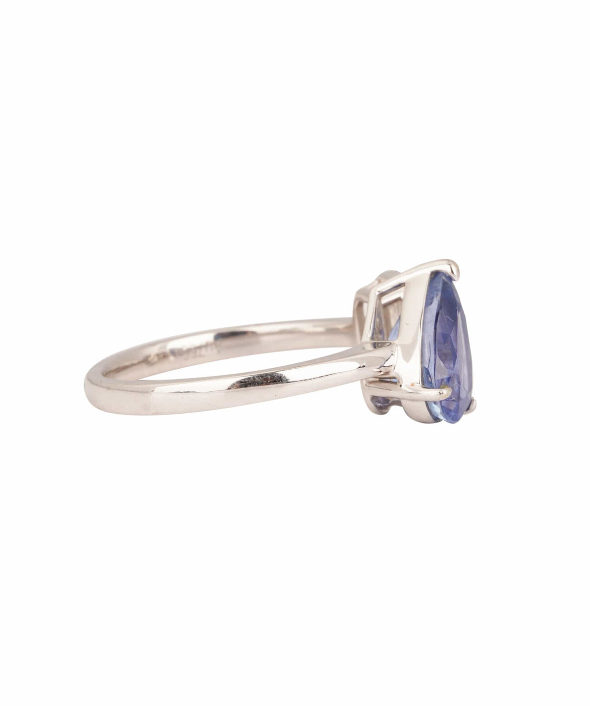 Luxury Promise Natural Blue Sapphire Pear and Emerald Cut Diamond Ring Au750 2.41ct d:0.66ct ALTC1009