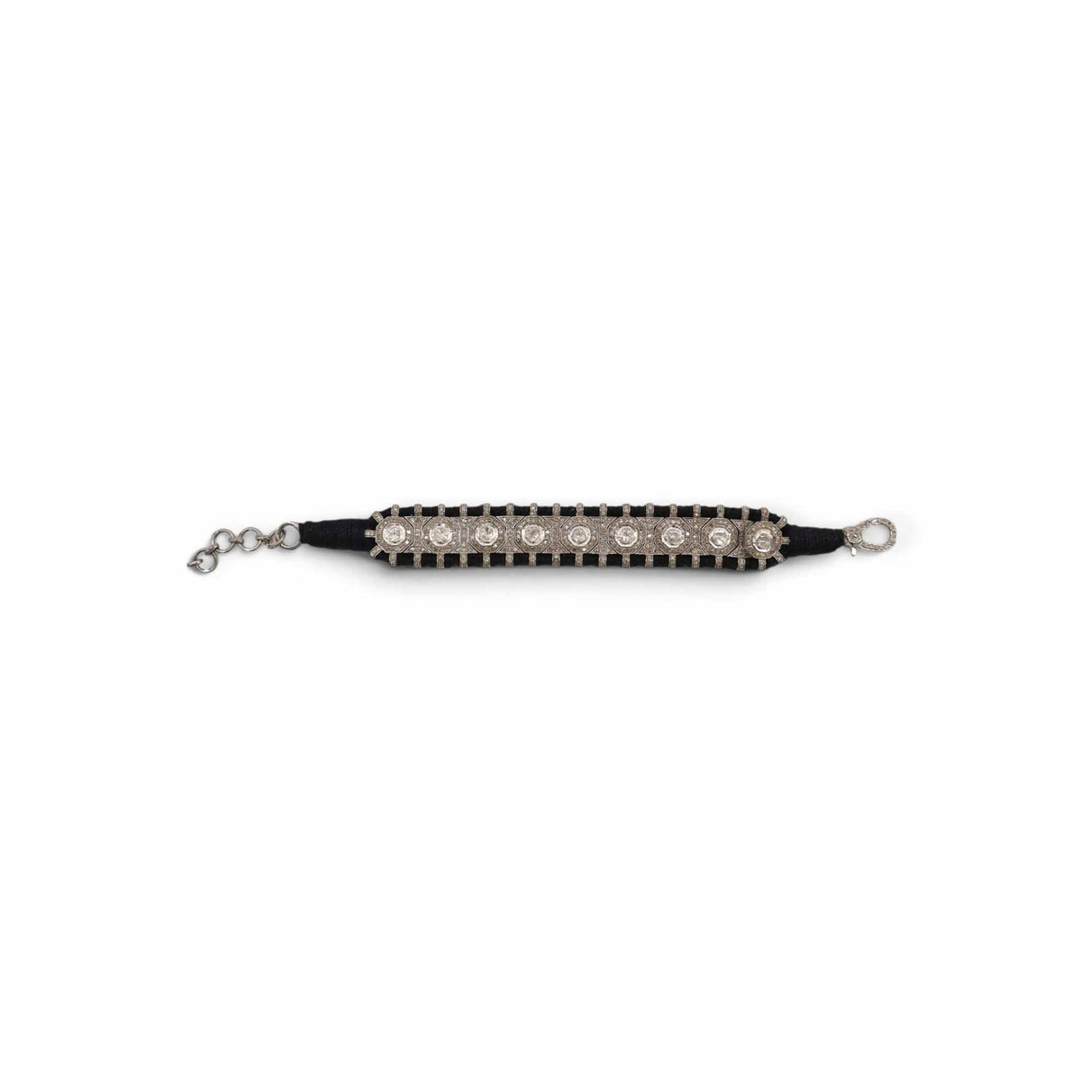 Luxury Promise Natural Polki Diamond Black Thread Friendship Bracelet DXBCD2249