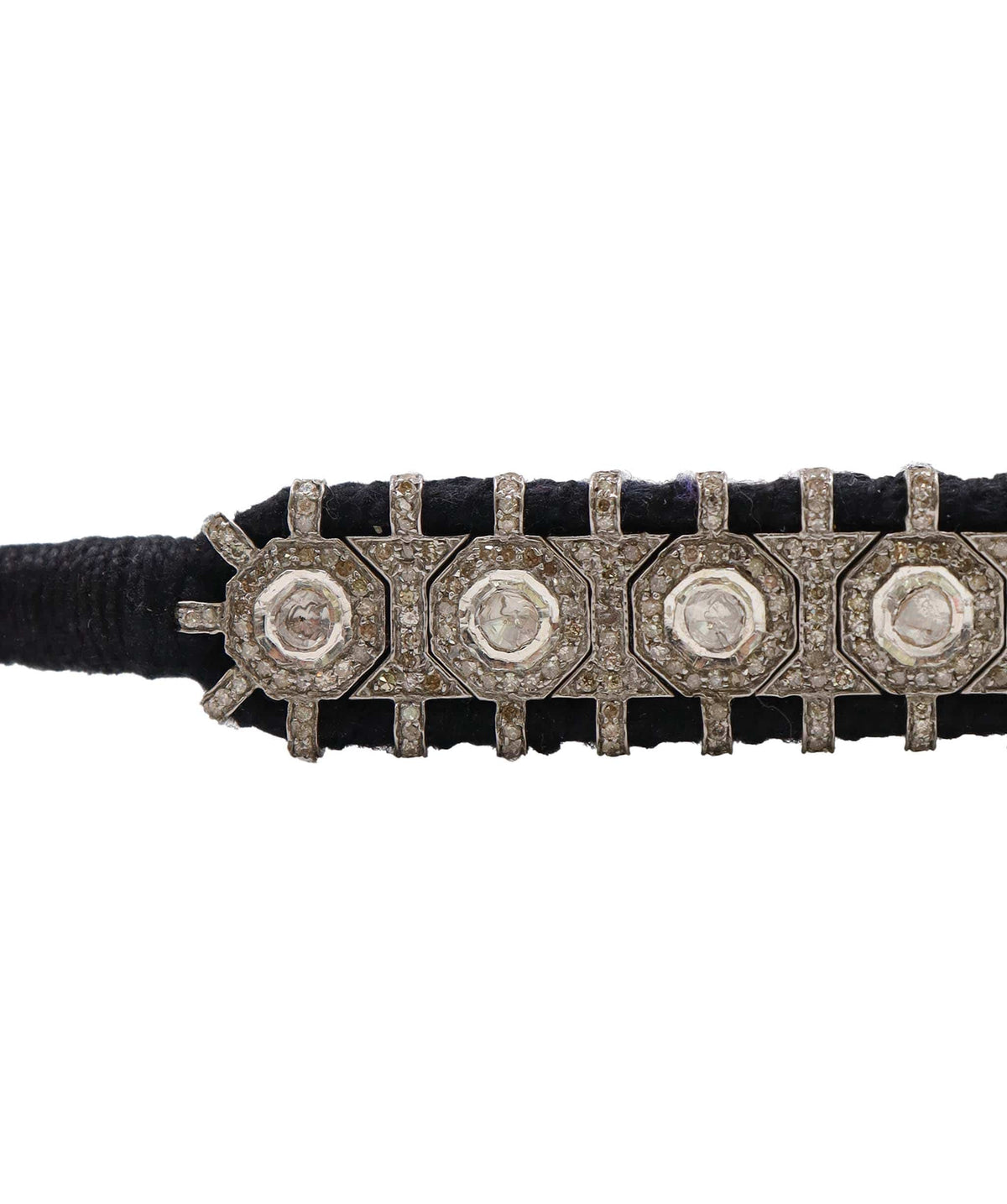 Luxury Promise Natural Polki Diamond Black Thread Friendship Bracelet DXBCD2249