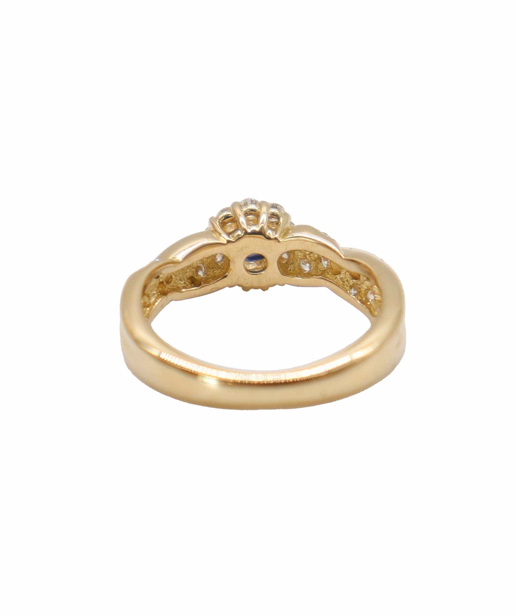Luxury Promise NINA RICCI Size 9 Ring Sapphire 0.25ct Diamond 0.38ct K18 YG Yellow Gold 750 Ring Sapphire Diamond Ring Nina Ricci  DXBS4038
