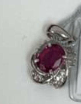 Luxury Promise Oval Ruby Pendant with Diamond Halo in PT900 / 2.6g, R0.89ct, D0.25ct 054990 JJC0252