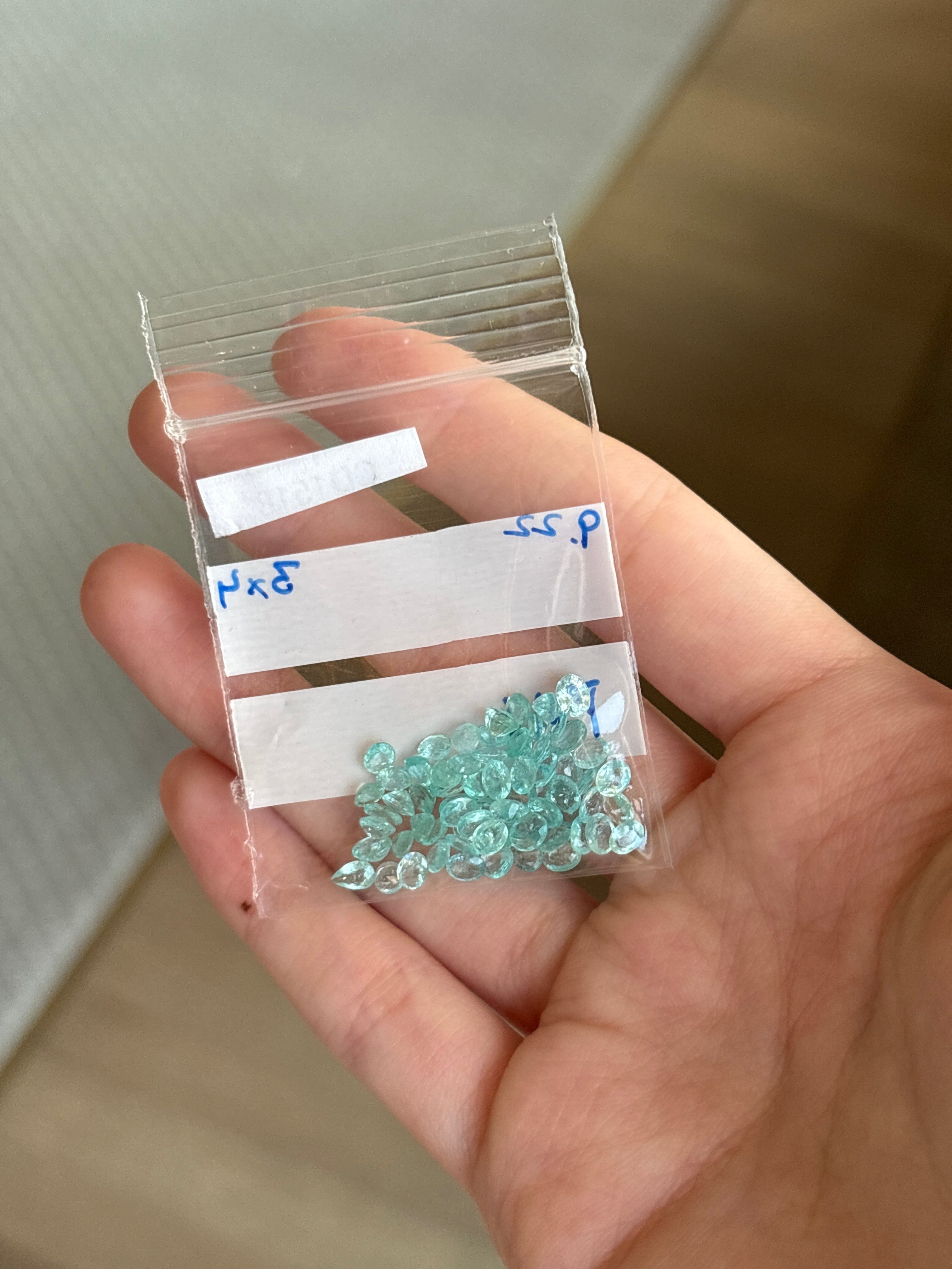 Luxury Promise P-16 9.22ct Paraiba Lot 3x4 DXBCD1518