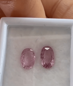 Luxury Promise pair of padparadcha 1.63ct oval sapphire MS8630-6