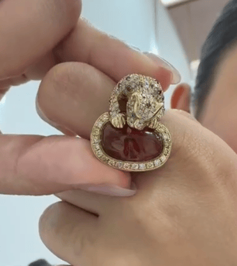 Luxury Promise Panther Diamond Emerald Ring in K18 / D2.04ct / E0.02ct 4562 JJC0889