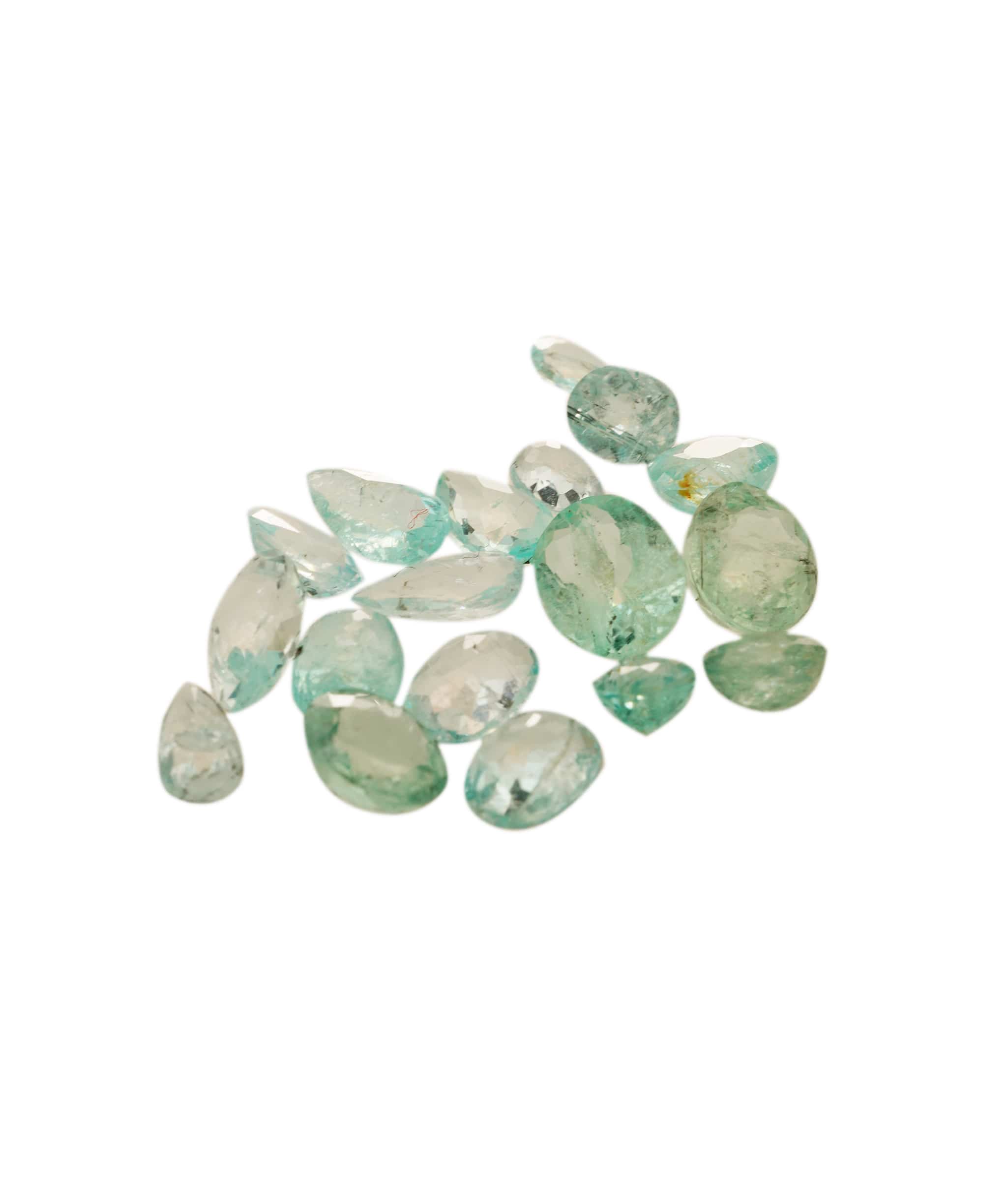 Luxury Promise Paraiba Green 18 Piece Necklace Set 5.51 crt ANC1628
