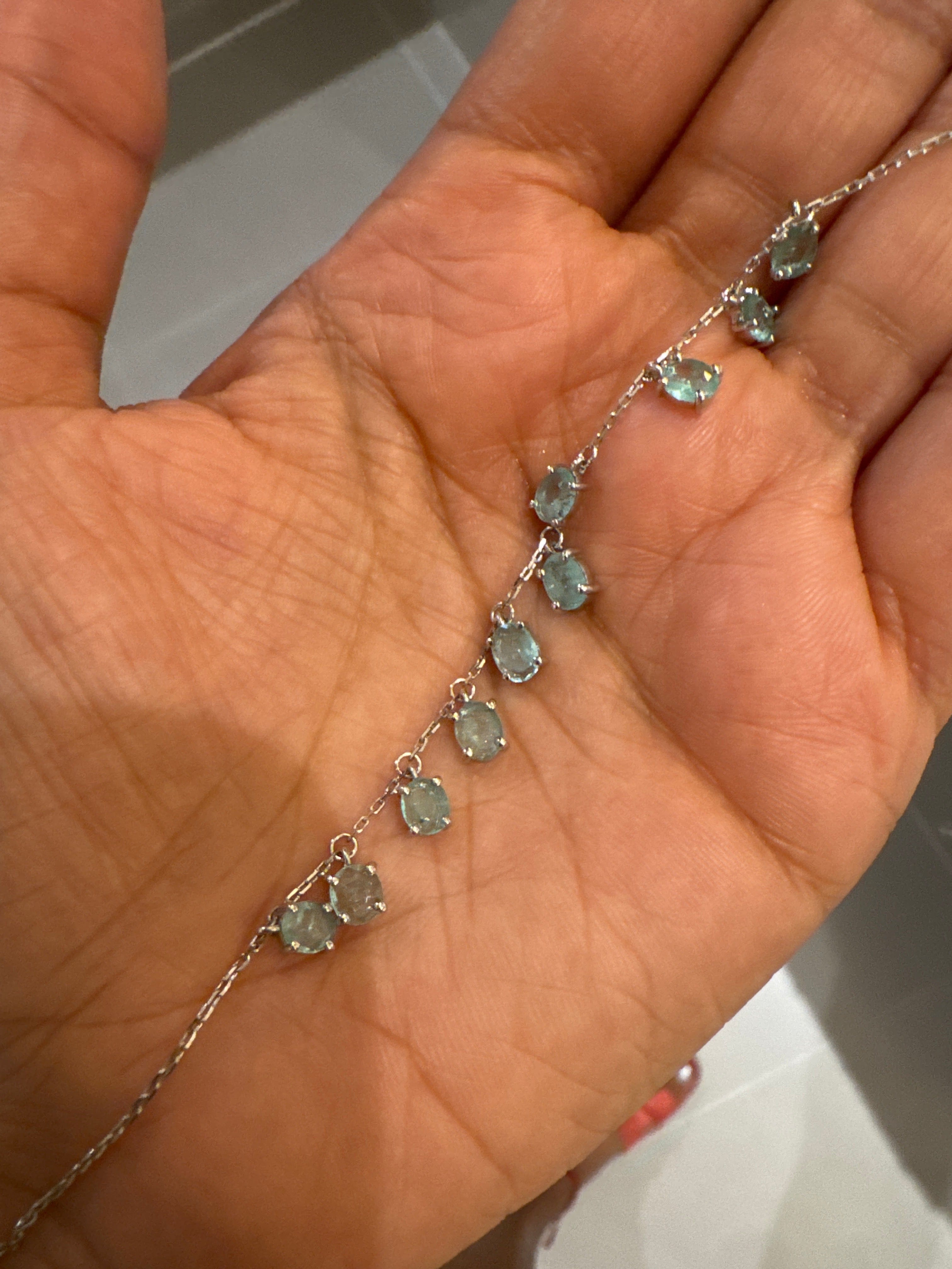 Luxury Promise Paraiba mix white gold chocker DXBD0229