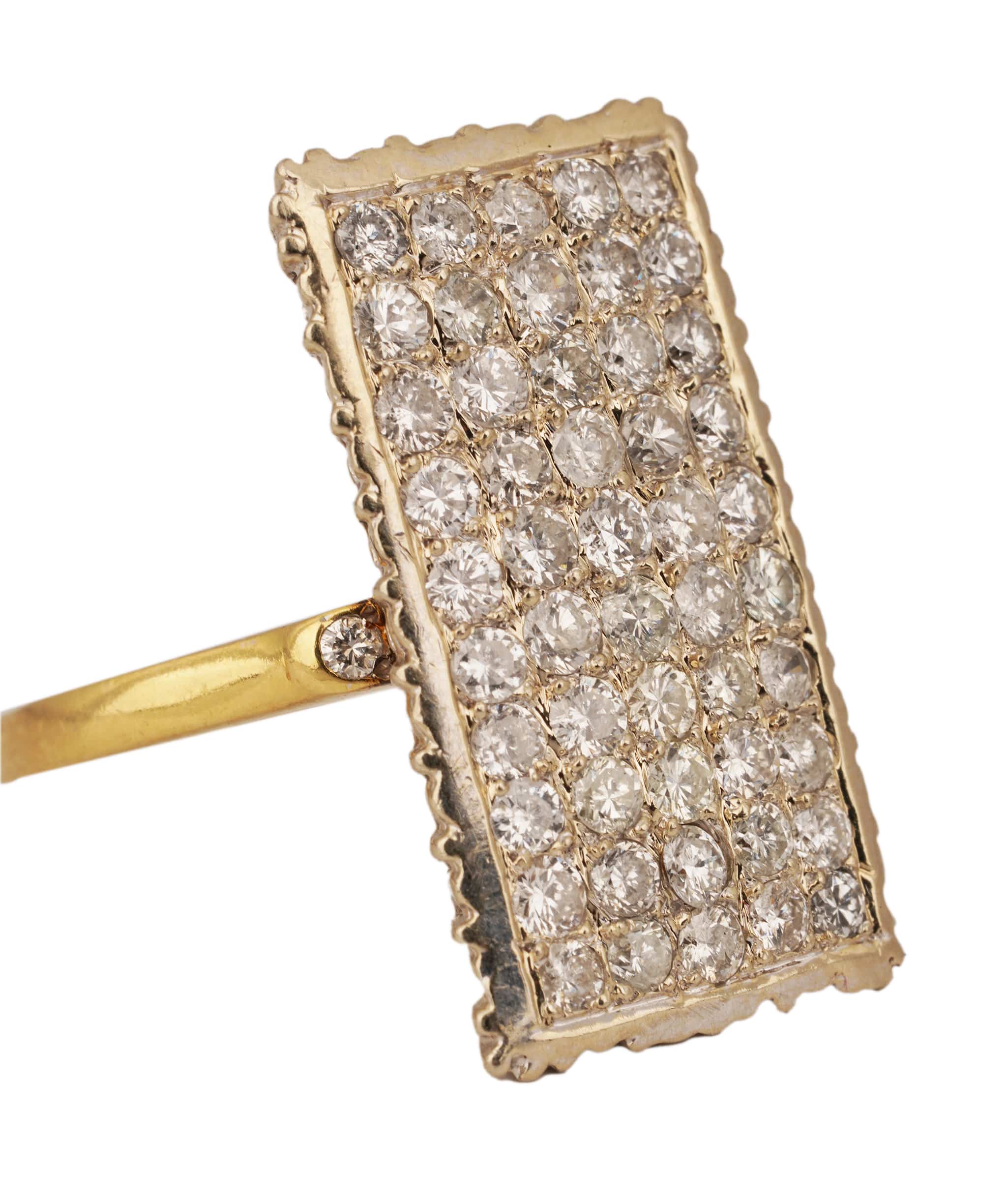 Luxury Promise Pave Diamond Square Ring WA23956