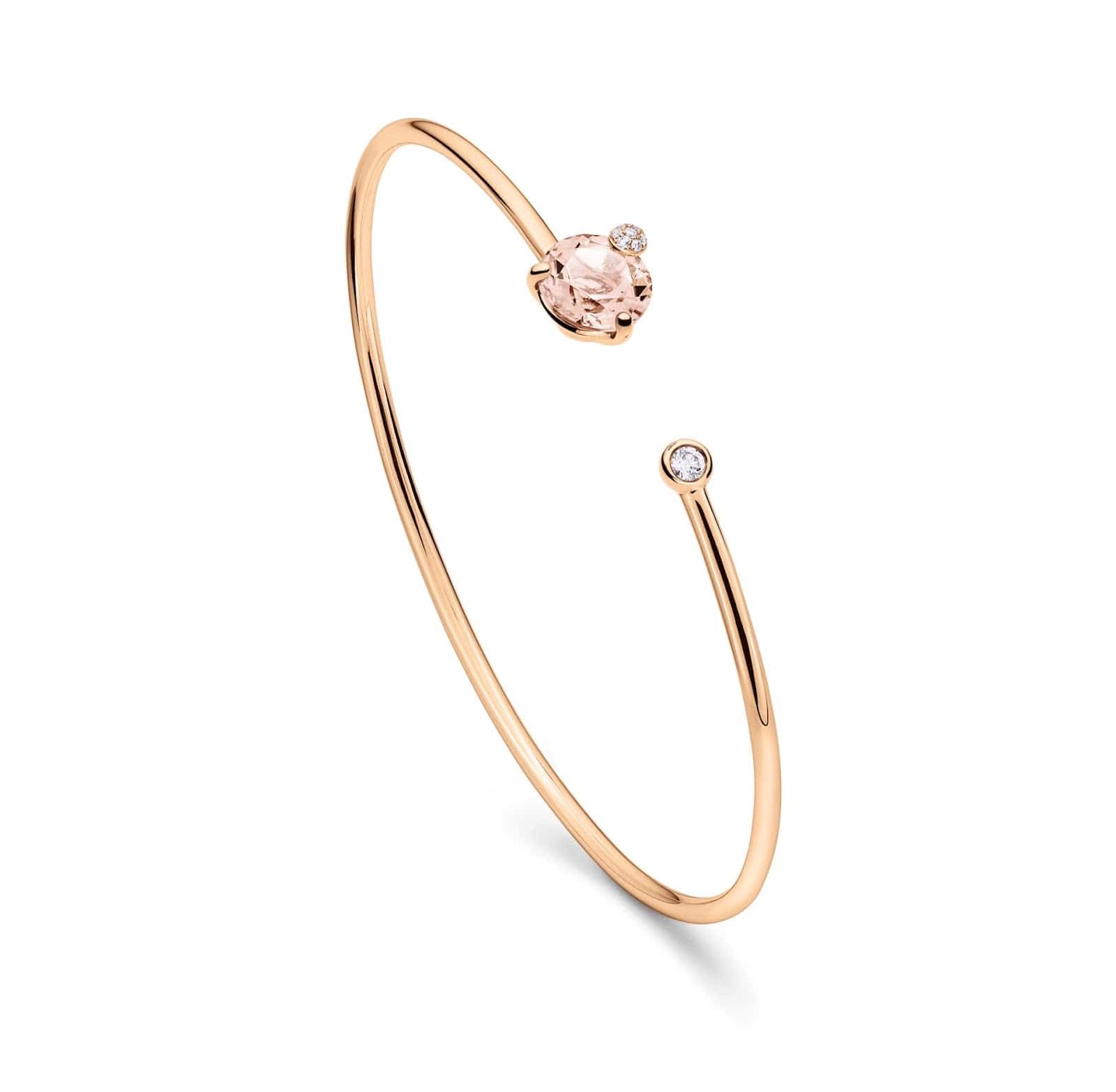 Luxury Promise Peekaboo bangle Rose Gold + Morganite M 18K Rose gold (4N) + morganite (Z) + diamonds ALTC0448