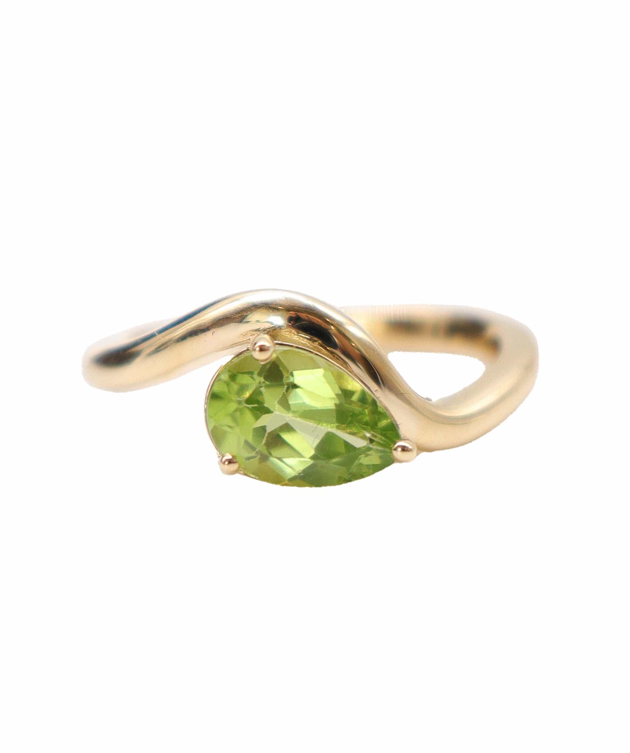 Luxury Promise Peridot and 18k Yellow Gold Custom Stacking Ring  DXBD0370