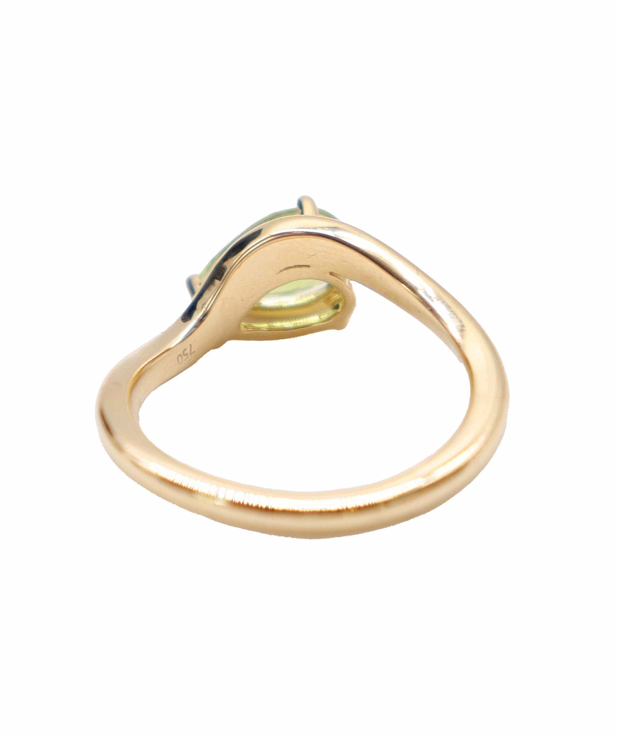 Luxury Promise Peridot and 18k Yellow Gold Custom Stacking Ring  DXBD0509