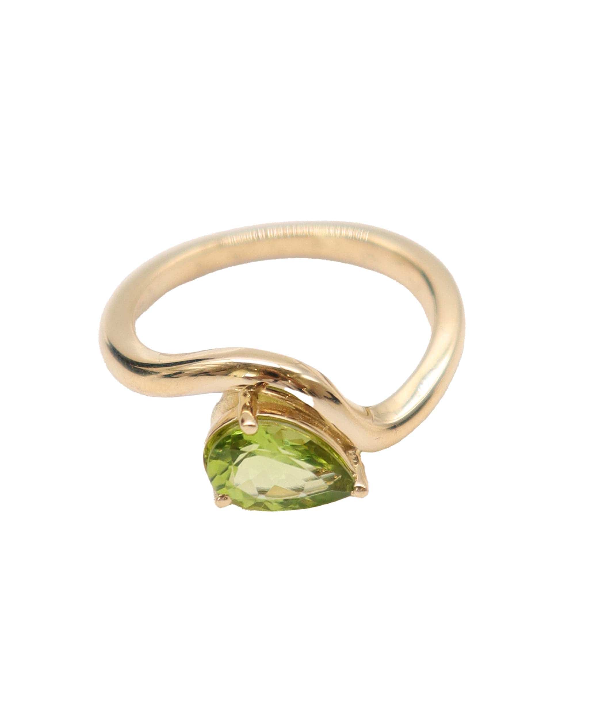 Luxury Promise Peridot and 18k Yellow Gold Custom Stacking Ring  DXBD0509