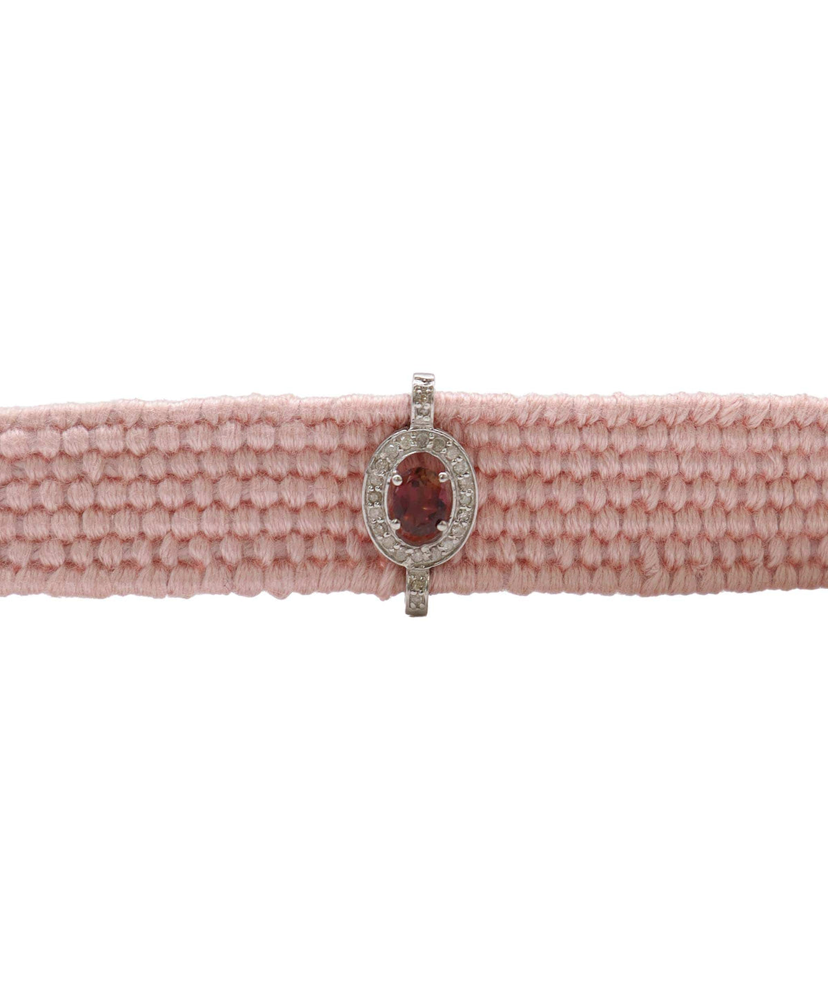 Luxury Promise Pink Tourmaline & Diamond Light Pink Thread Friendship Bracelet DXBCD2259