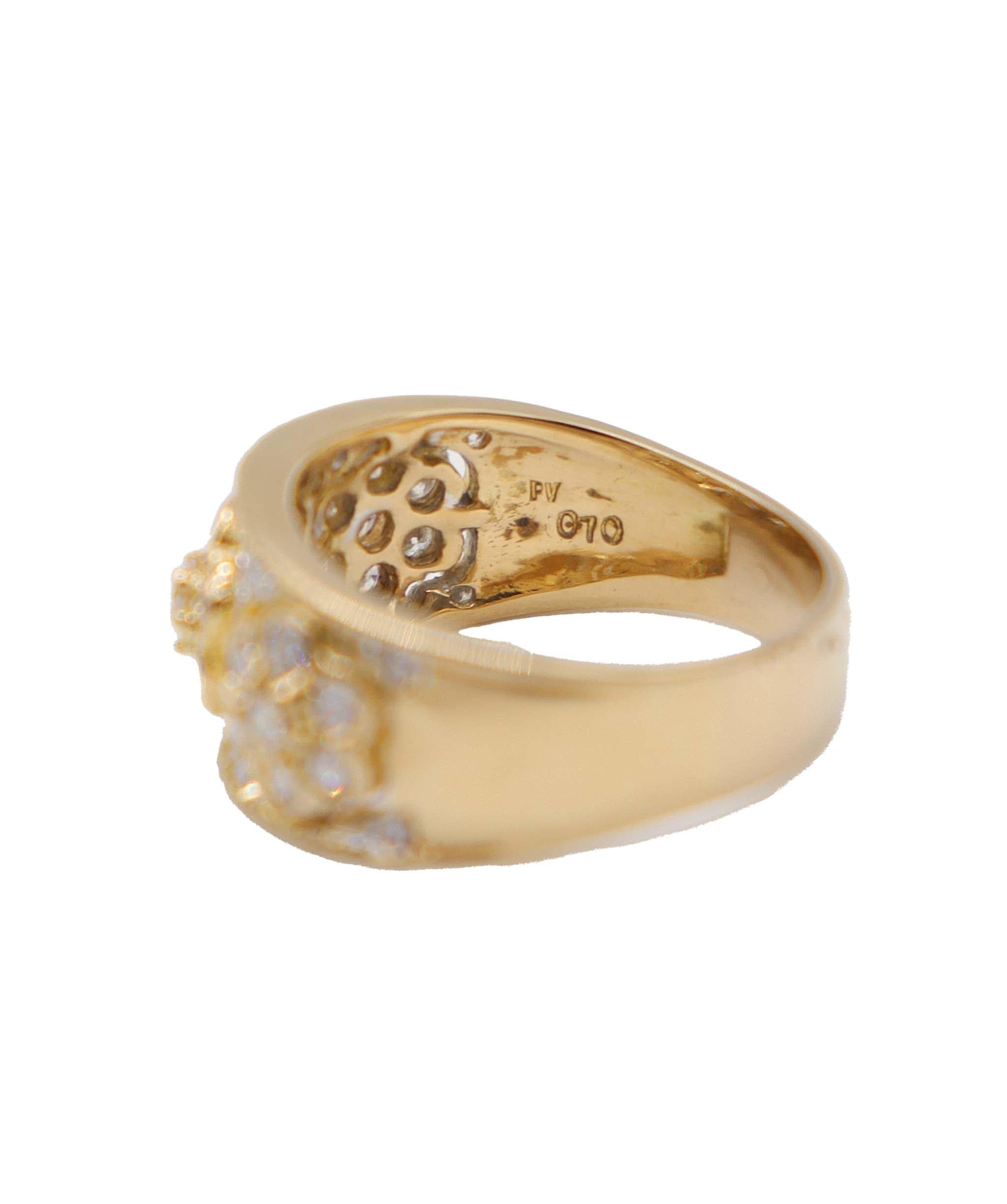 Luxury Promise Ponte Vecchio 11.5 size ring, diamond 0.70ct, K18 YG yellow gold 750, Diamond Ring, Ponte Vecchio DXBS4029