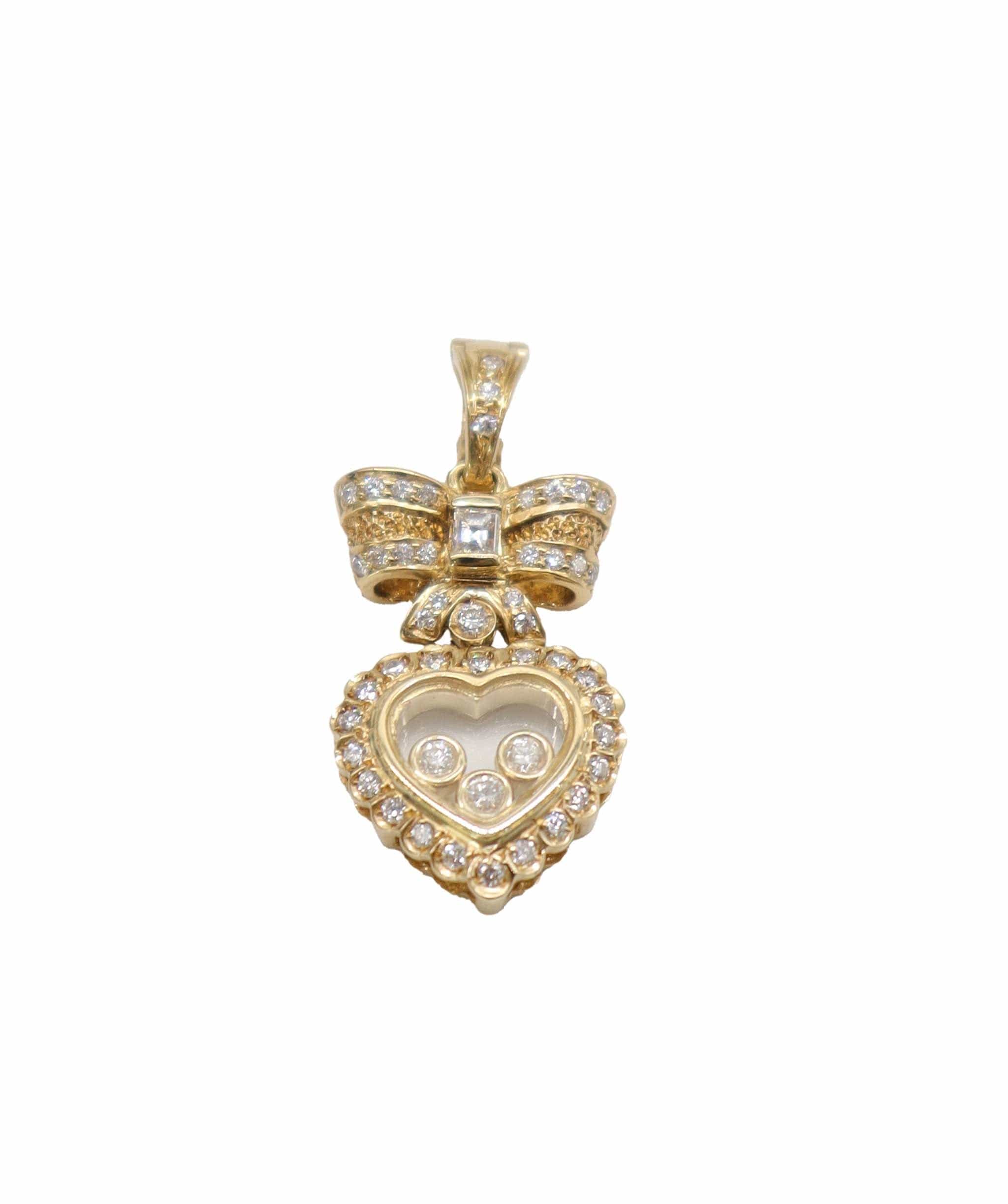 Luxury Promise Ponte Vecchio Diamond 0.47/0.08ct Heart Pendant Top K18 YG Yellow Gold 750 Diamond Pendant Top Ponte Vecchio DXBS4060