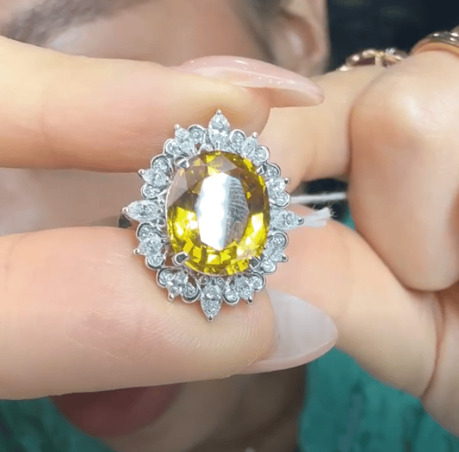Luxury Promise Pt900 Golden Sapphire Ring J04242ZQH6