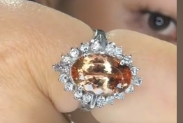 Luxury Promise Pt900 Imperial Topaz Ring 4.15 D0.39 7.5g Medium J0923FTFTD