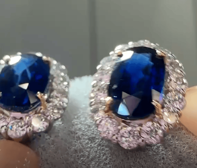 Luxury Promise Pt900/K18/Pt950 Sapphire Earrings J0424ZQ33C