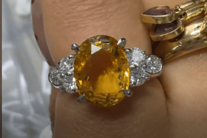 Luxury Promise Pt900 Yellow Sapphire Ring J10089YJVF