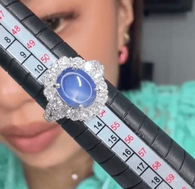 Luxury Promise Pt950 Star Sapphire Ring J0417LURR2