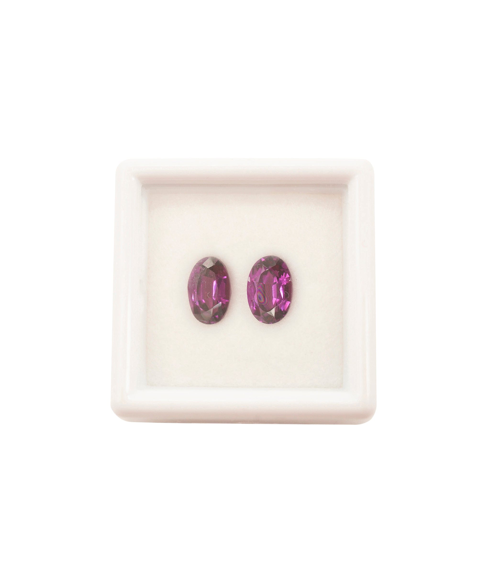 Luxury Promise Purple Garnet Pair 4.05 Purple Oval ALC3407