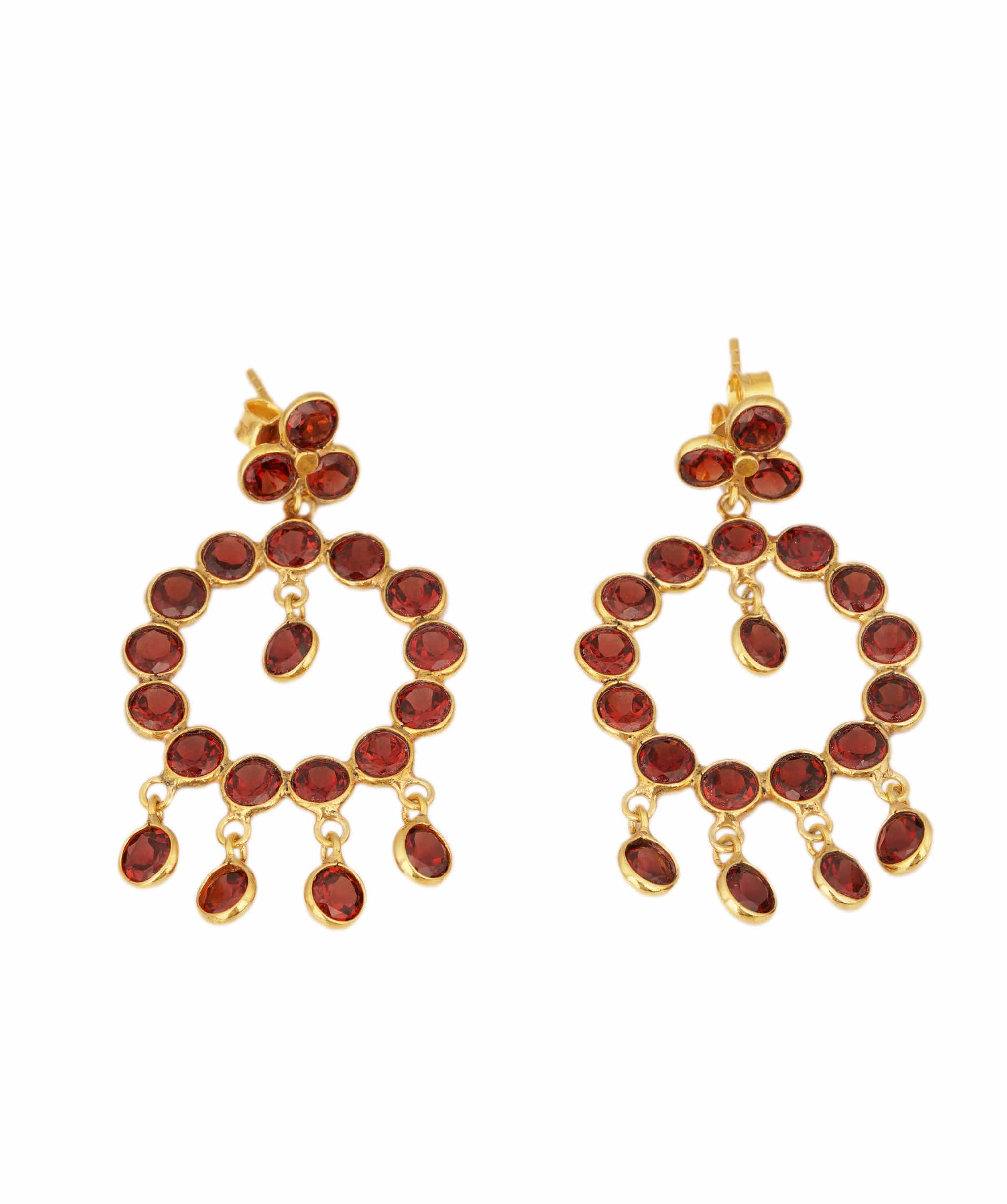 Luxury Promise Red Garnet Dangle Earrings ANC1764