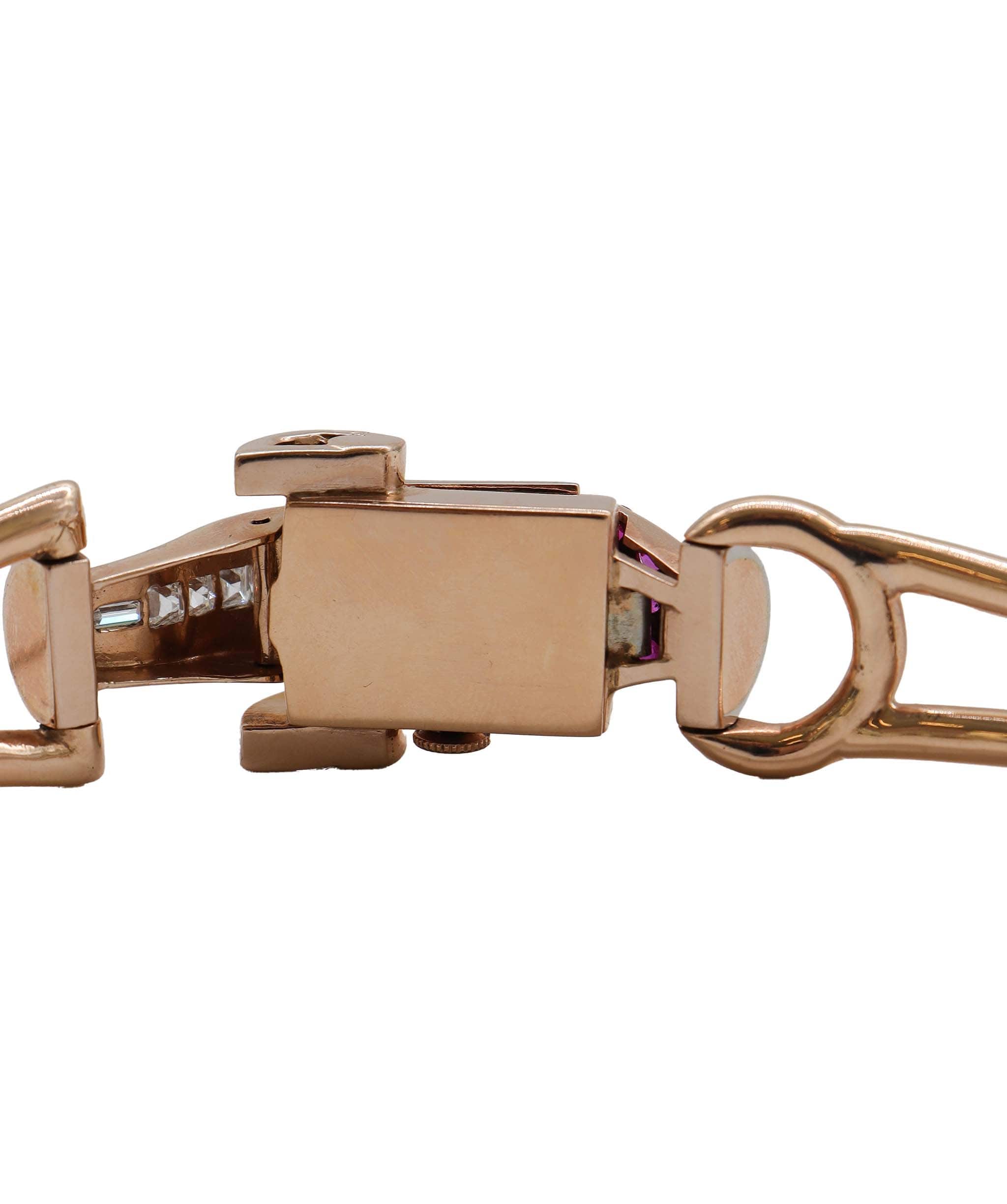 Luxury Promise Retro Rose Gold Secret Watch with Diamonds and Rubies HN053 DXBS2503