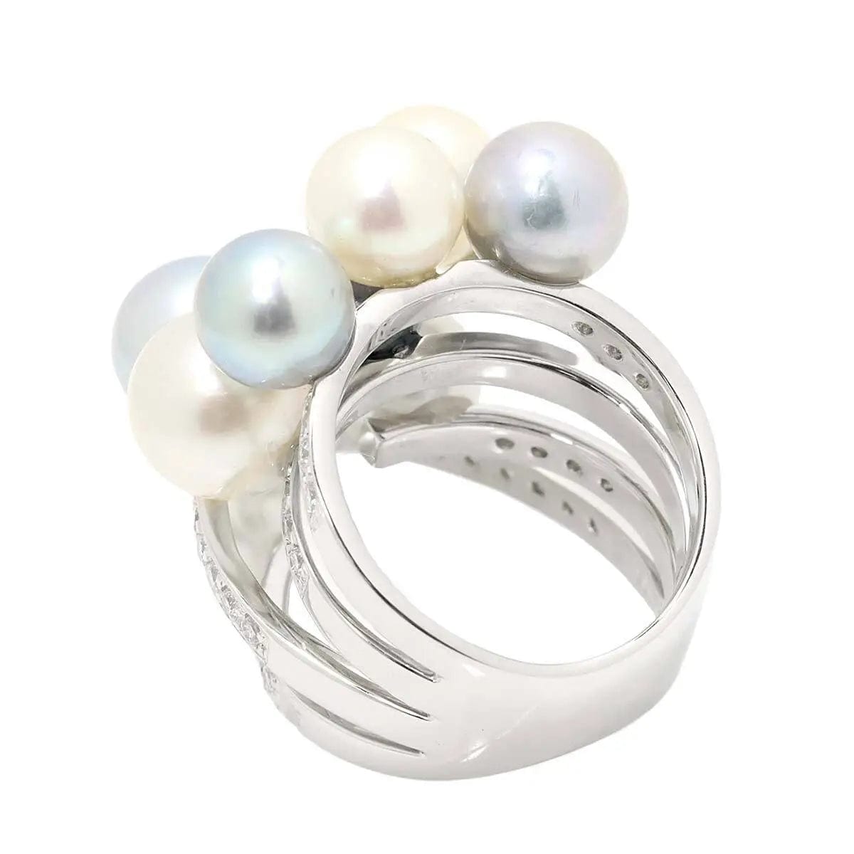 Luxury Promise Ring - Akoya Pearl 6.8-9.1mm Diamond 0.75ct 6.75-7.25(US)