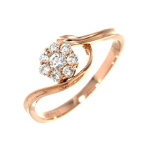 Luxury Promise Ring - Diamond 0.26ct 18K Rose Gold Size 6.75-7.25(US) AJCSC1210