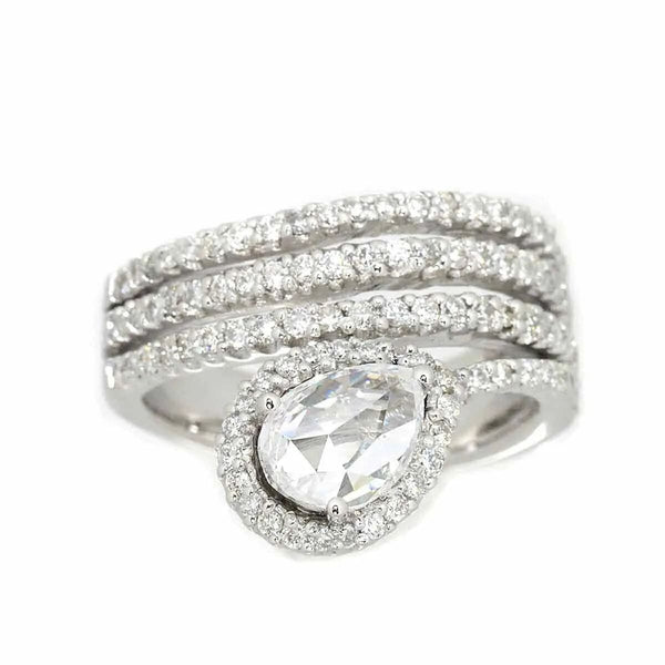 Luxury Promise Ring - Diamond 2.02ct 18K WG White Gold Size6.25-6.59(US)