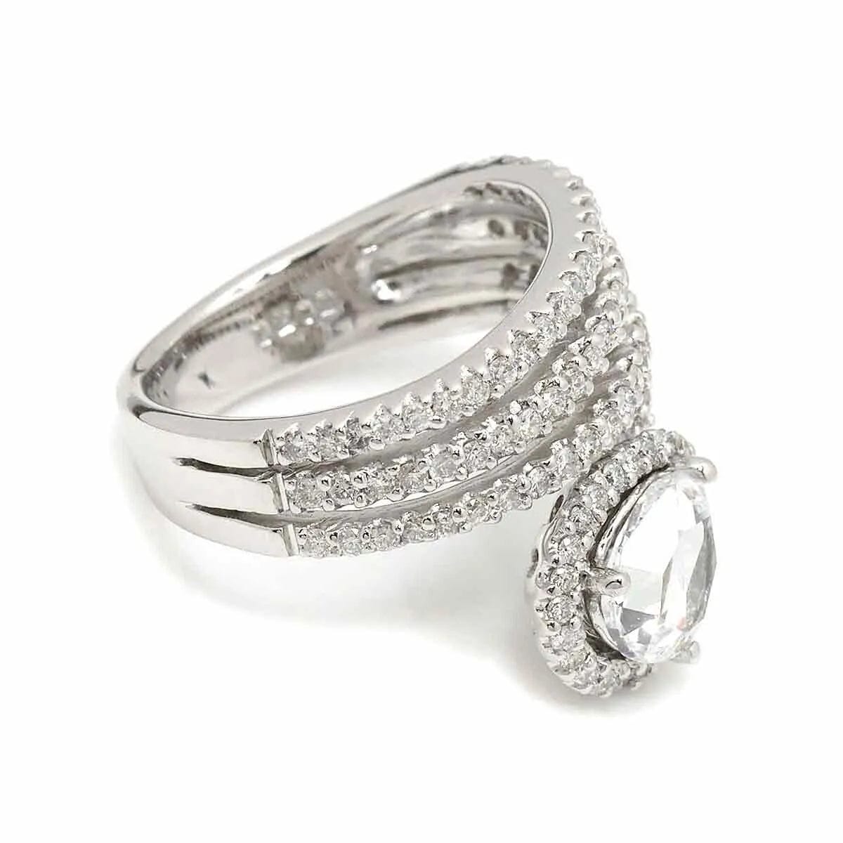 Luxury Promise Ring - Diamond 2.02ct 18K WG White Gold Size6.25-6.59(US)