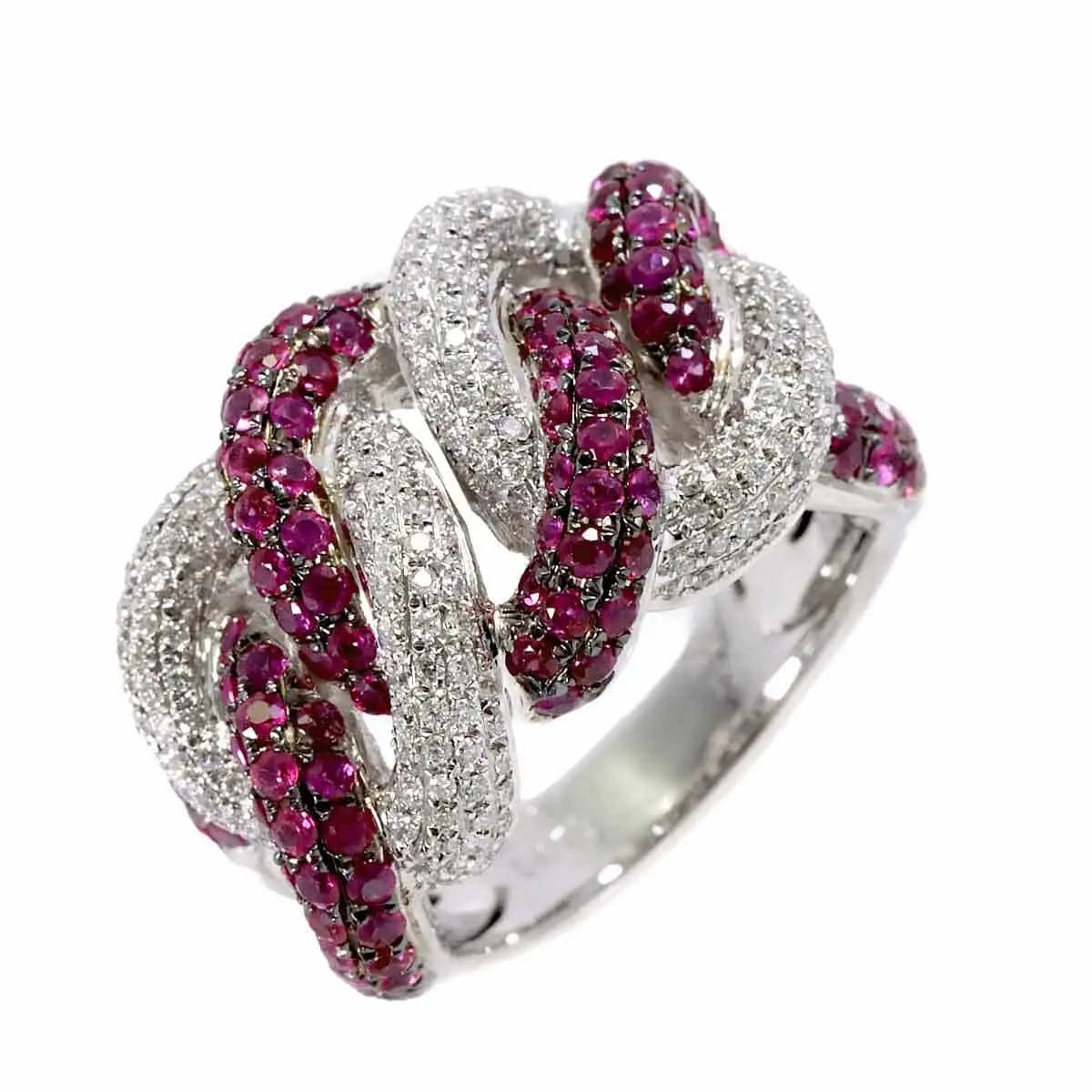 Luxury Promise Ring - Ruby 2.34ct Diamond 0.72ct 18K WG size7.25