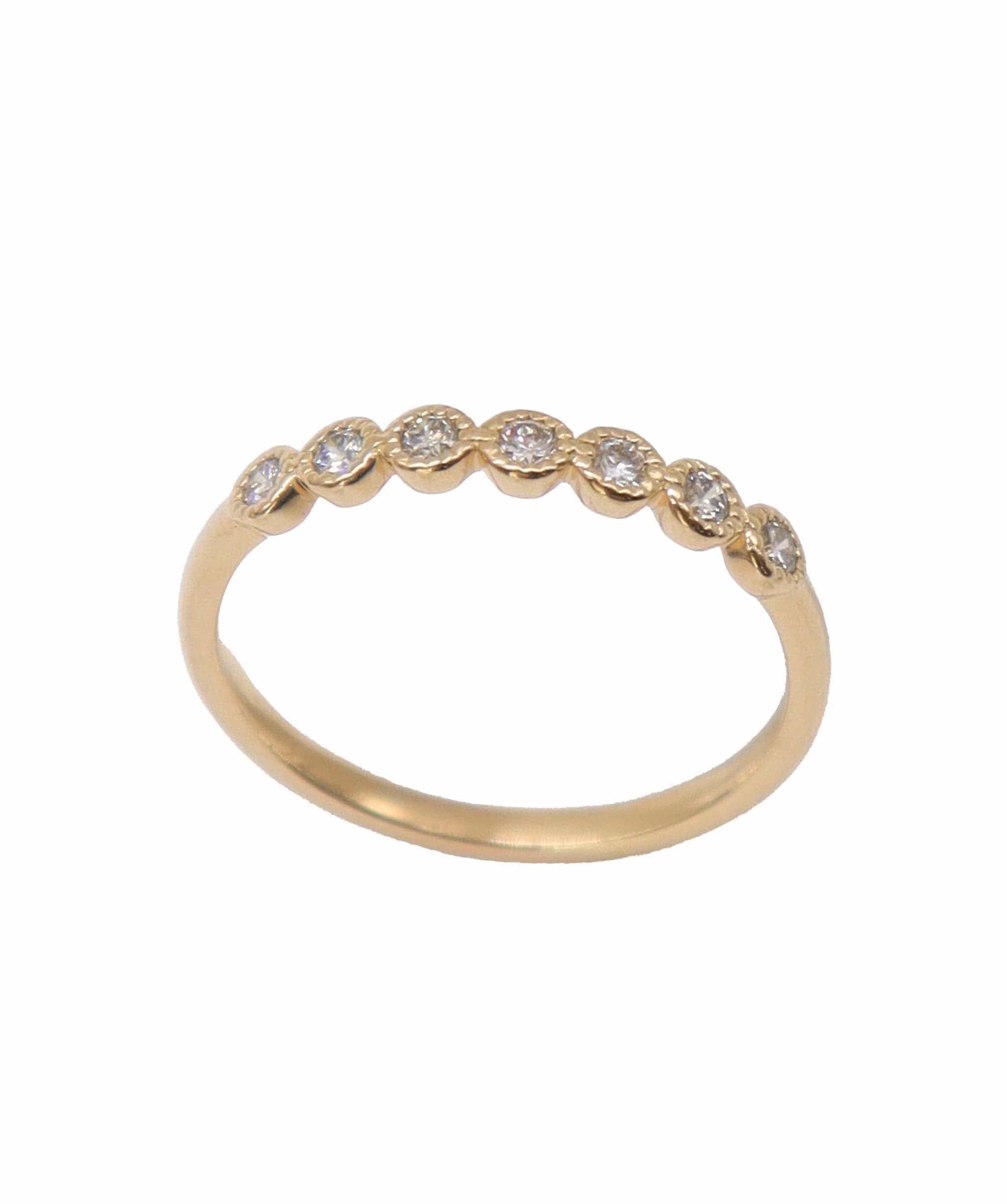 Luxury Promise Ring size 13, diamond 0.21ct, K18 YG yellow gold 750, Diamond Ring DXBS4071