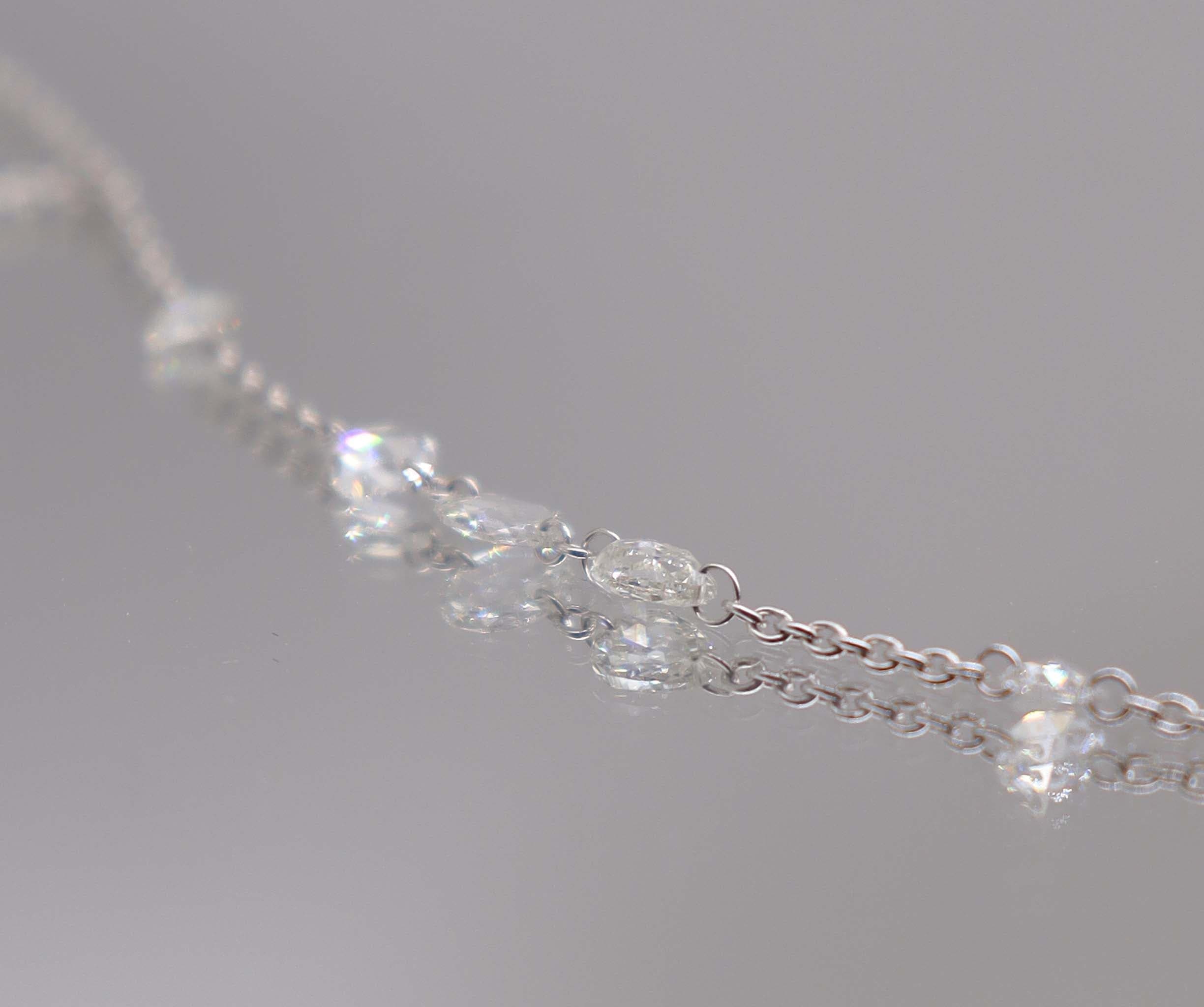 Luxury Promise Rose Cut Diamond handchain White Gold B2861