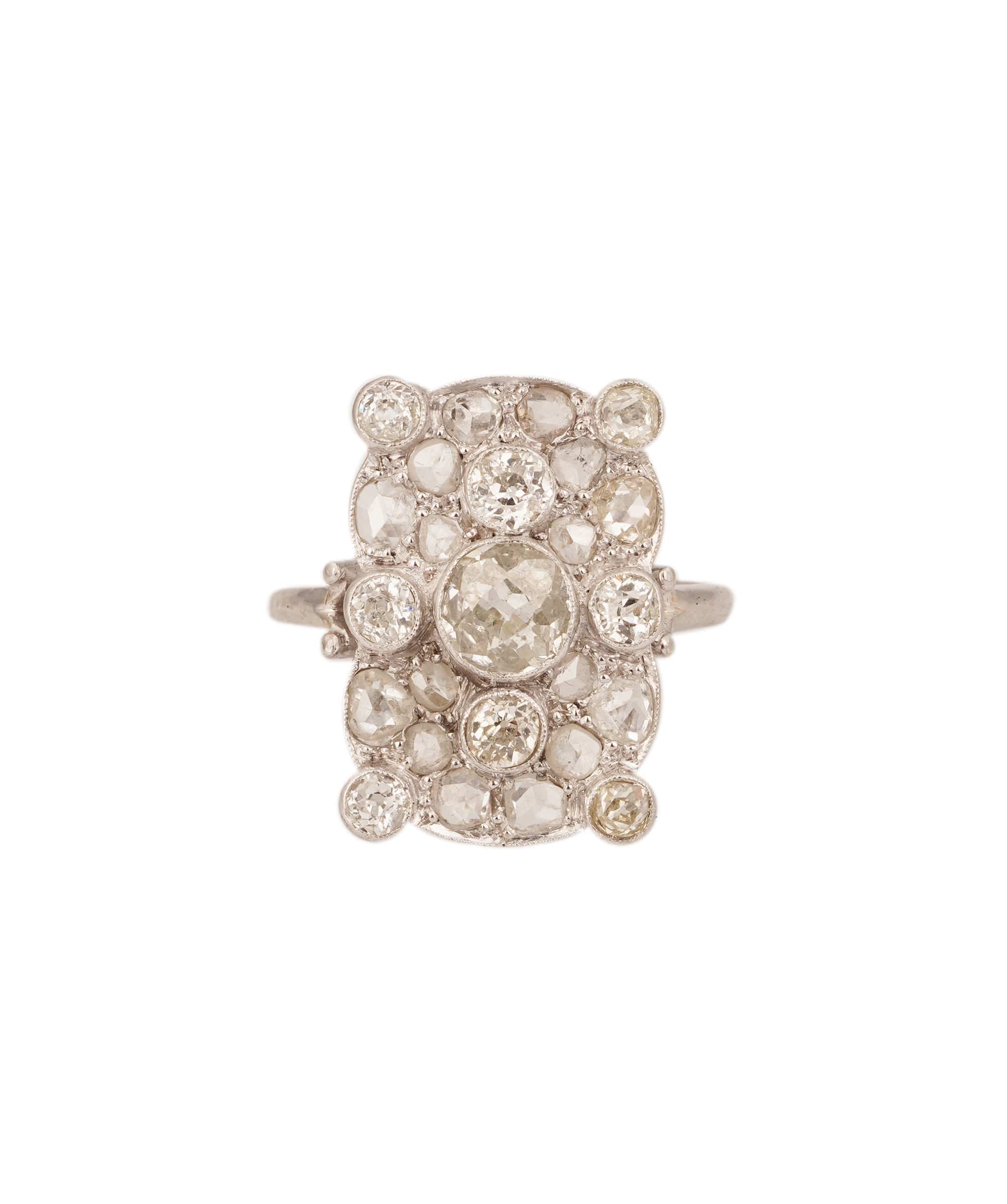 Luxury Promise Rose Diamond Rectangular Ring WA22401