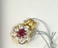 Luxury Promise Round Ruby Pendant with Diamond Halo in 18K & PT900 / 3.1g, R0.44ct, D0.7ct 054257 JJC0262