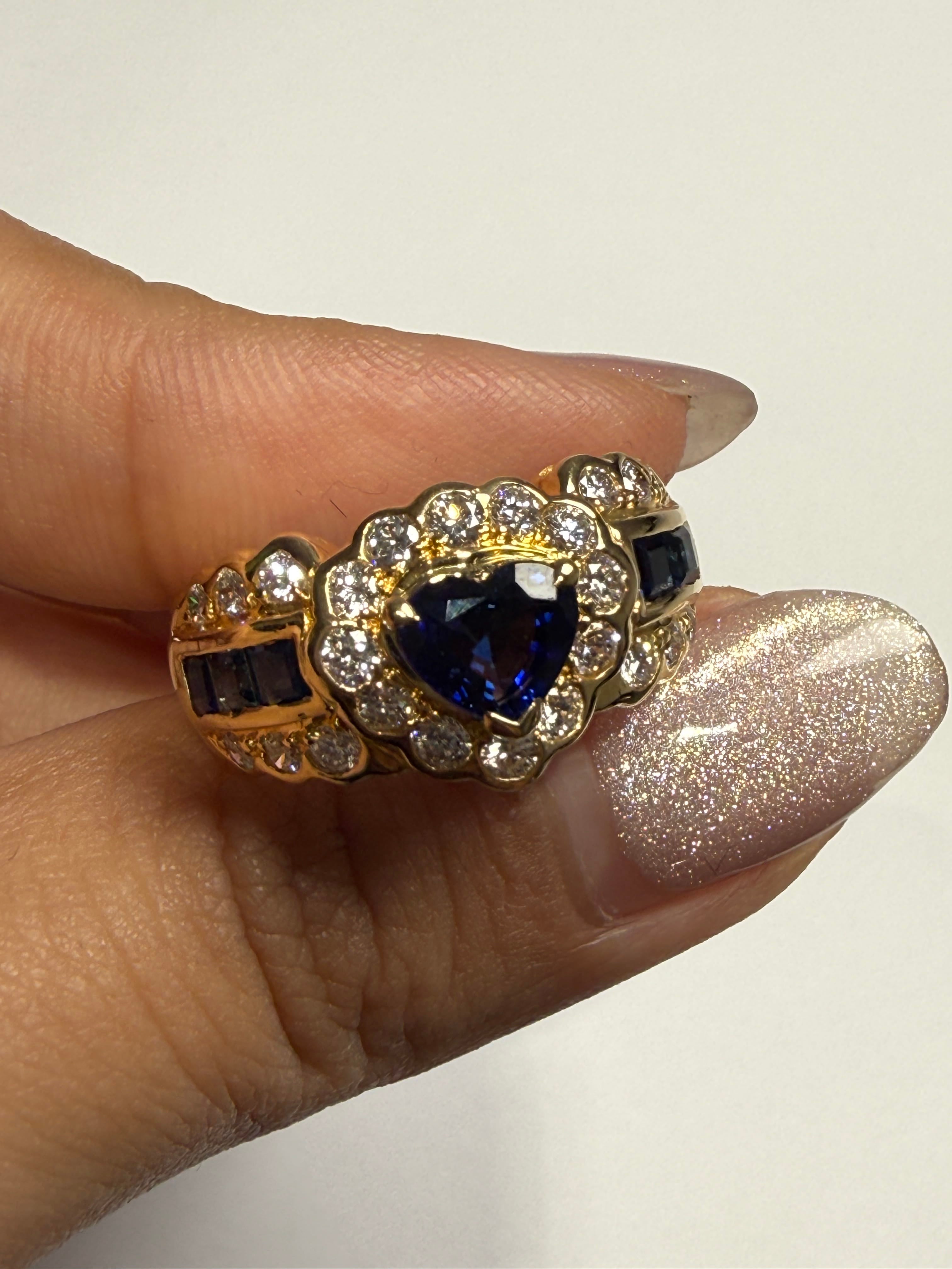 Luxury Promise Royal Blue Heart Sapphire in 18K US 7.25 7262 JJC9040