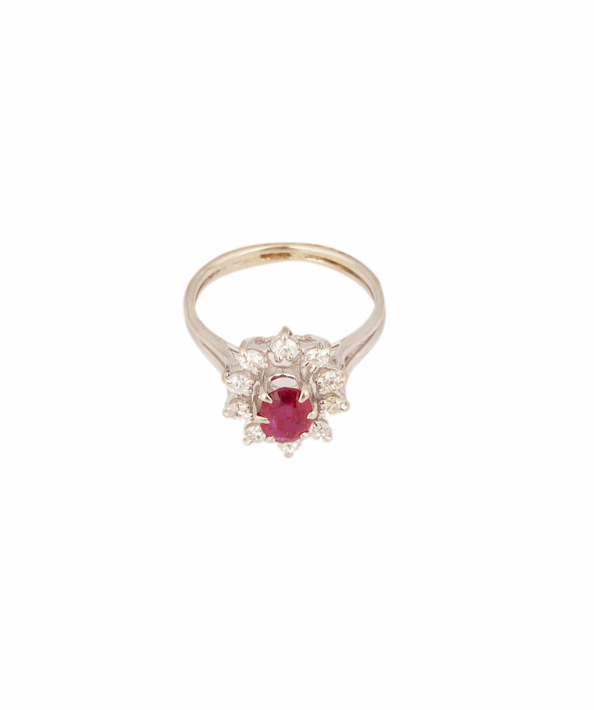 Luxury Promise Ruby and Diamond Cluster Ring WAHLKA-4