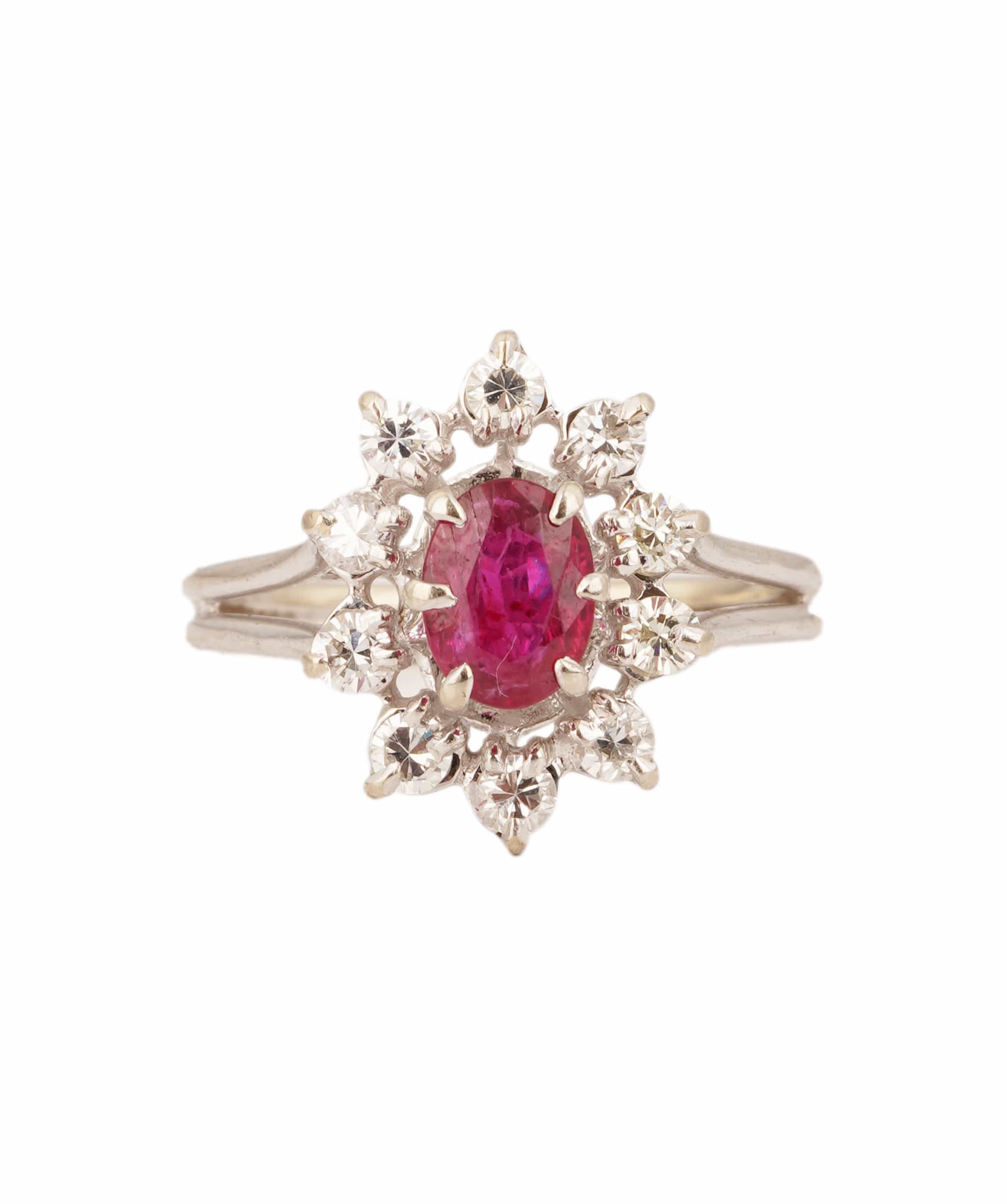Luxury Promise Ruby and Diamond Cluster Ring WAHLKA-4