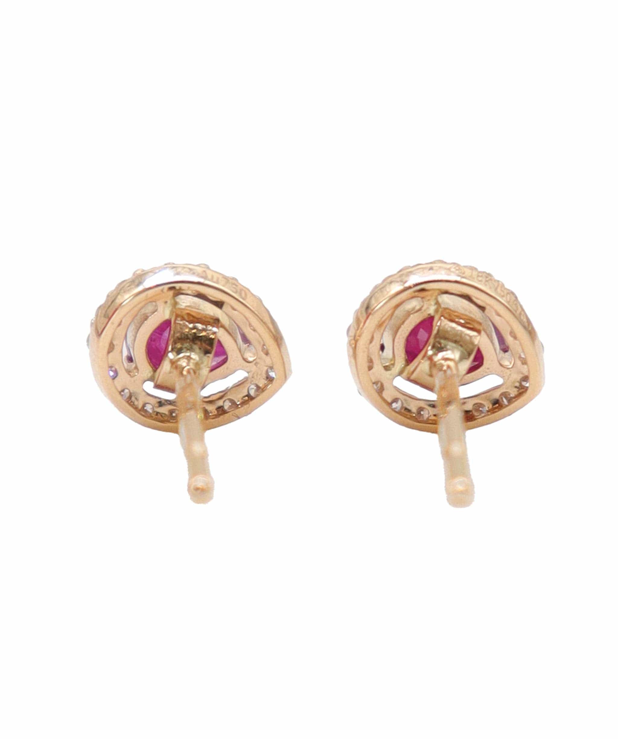 Luxury Promise Ruby and diamond earrings oval 18K 3 / 0.3 ASC6180