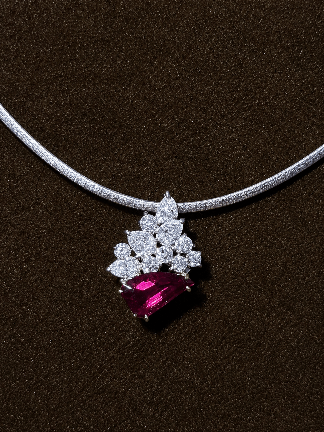 Luxury Promise Ruby Diamond Necklace in 750 / R2.05 / D1.36 190 JJC0936