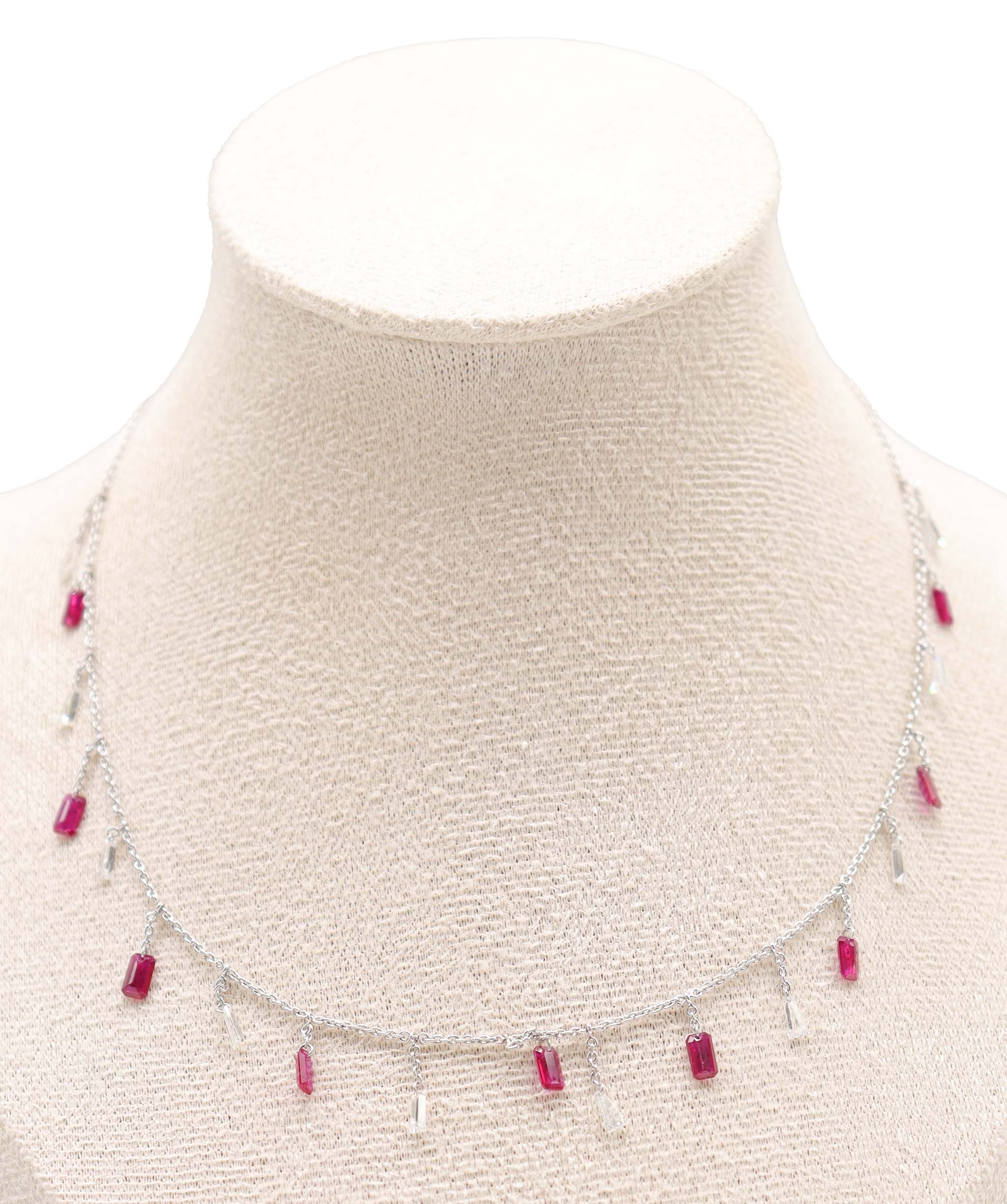 Luxury Promise Ruby Drop Necklace Gold 2.9 / Diamond 1.2 / Ruby 2.2 P-R11 ASC6464