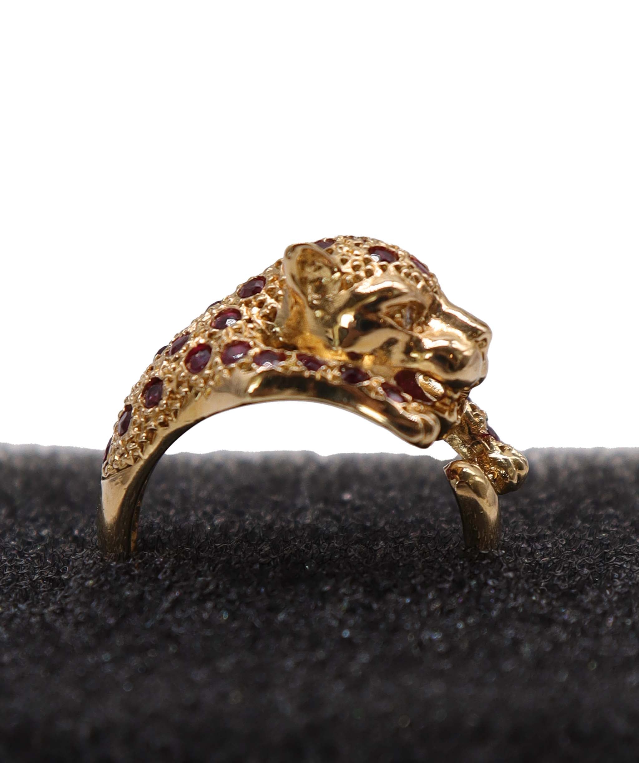 Luxury Promise Ruby/gold panther ring DXBS4554 EU 52