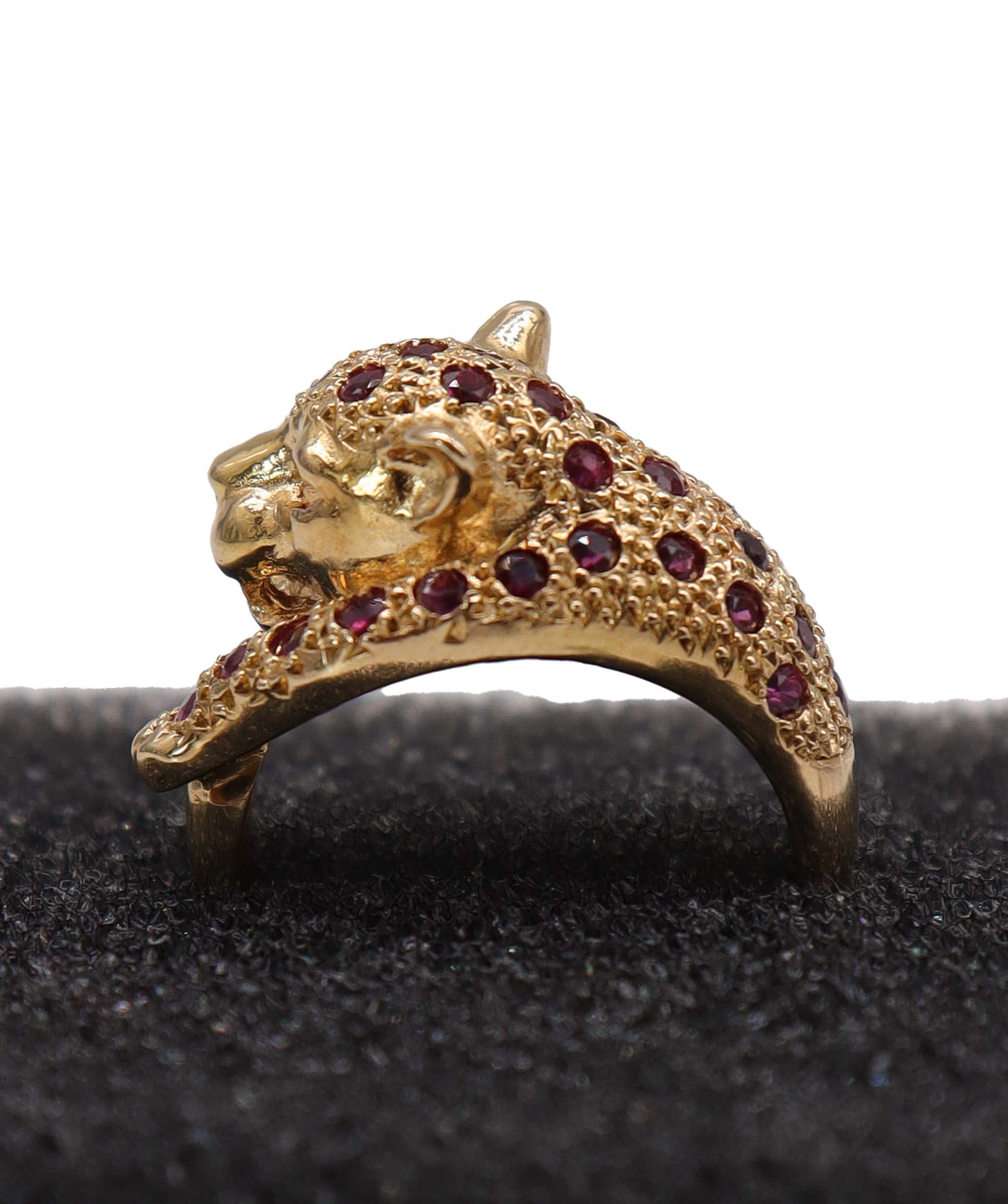 Luxury Promise Ruby/gold panther ring DXBS4554 EU 52